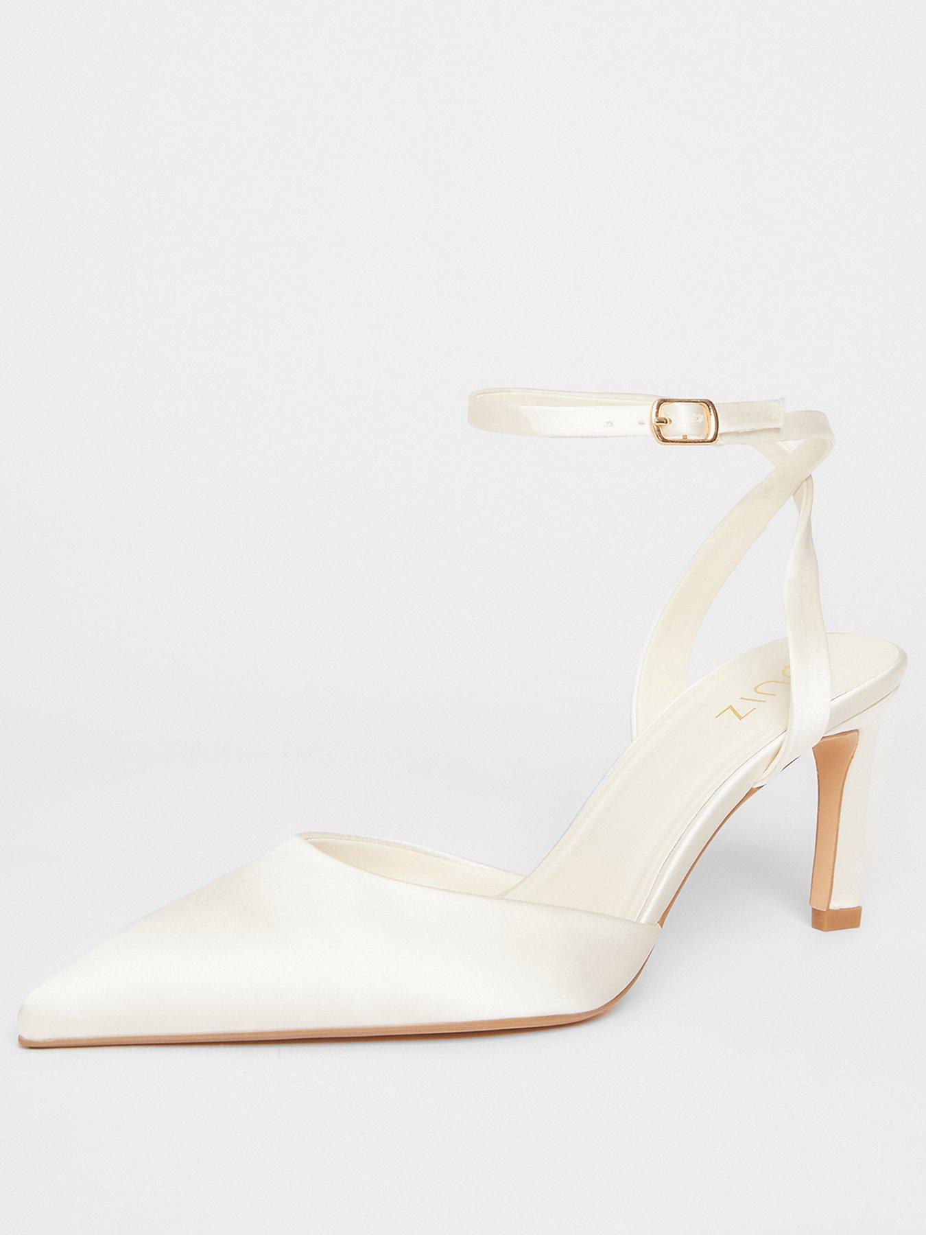 Image 2 of 5 of Quiz Bridal White Satin Court Heels