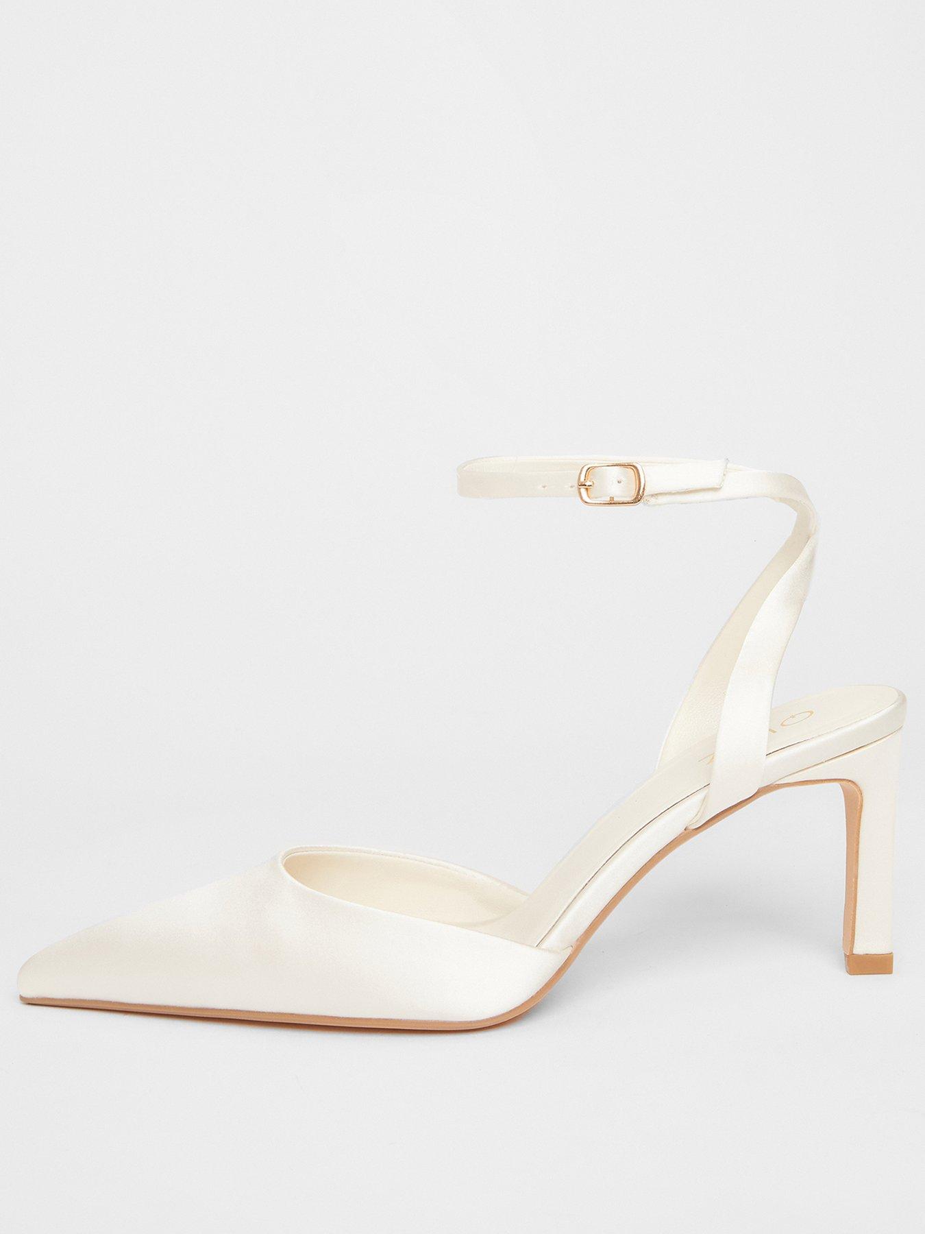Image 3 of 5 of Quiz Bridal White Satin Court Heels
