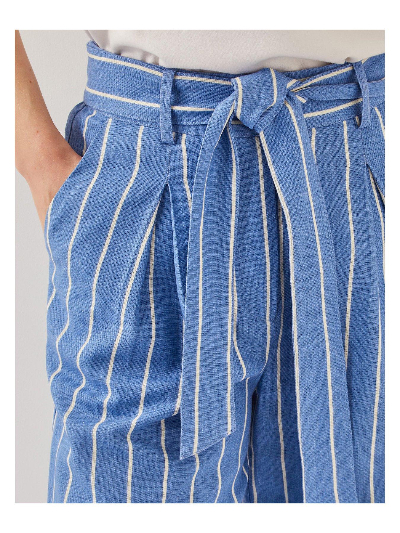 Image 5 of 5 of Monsoon Susan Stripe Trousers - Blue