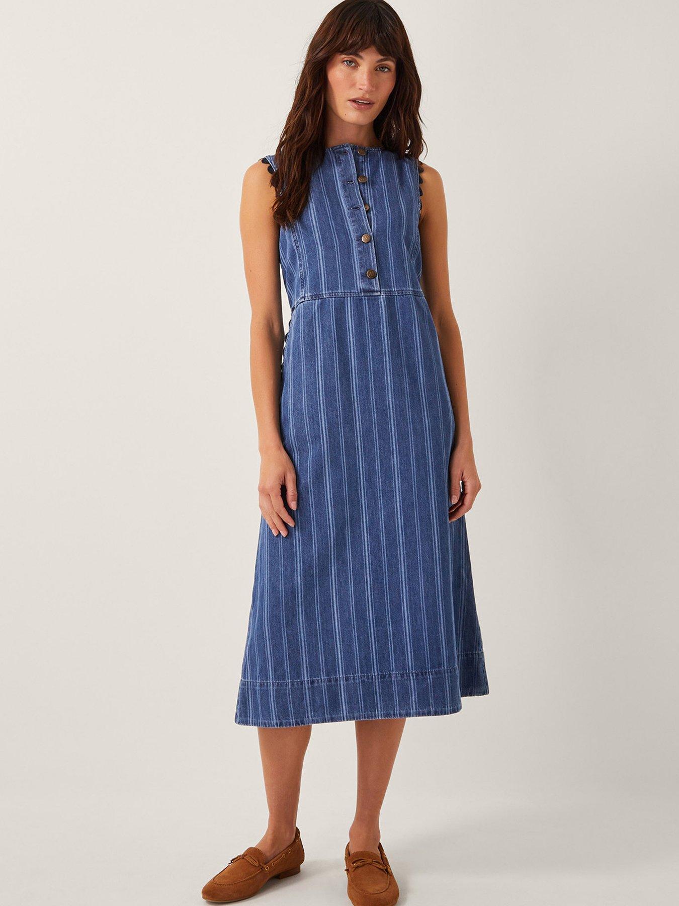 undefined Ottilie Stripe Dress - Blue