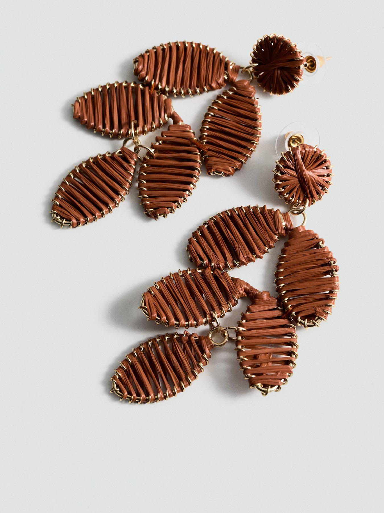 undefined Long Floral-design Earrings