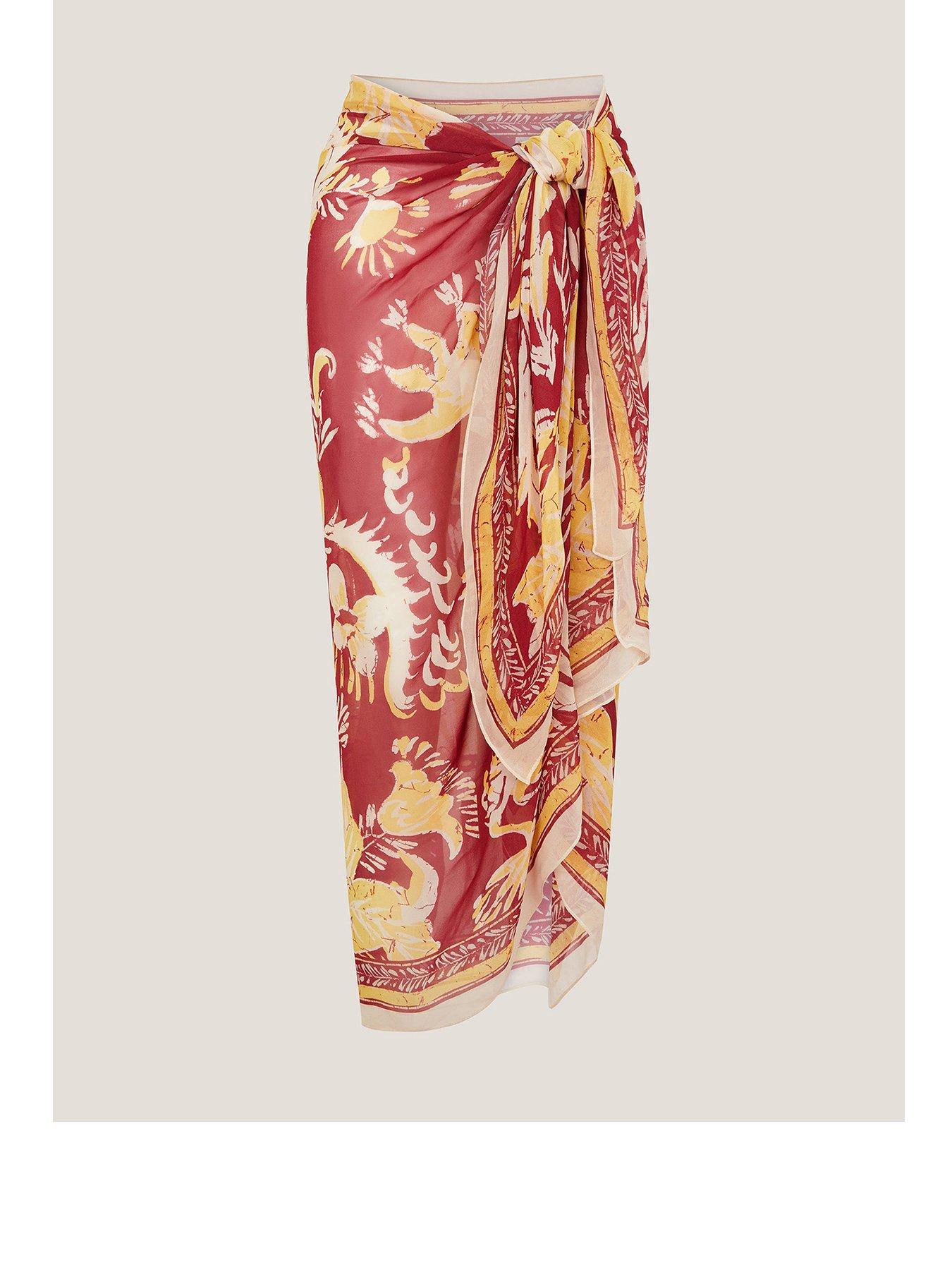 undefined Misha Print Sarong - Burgundy