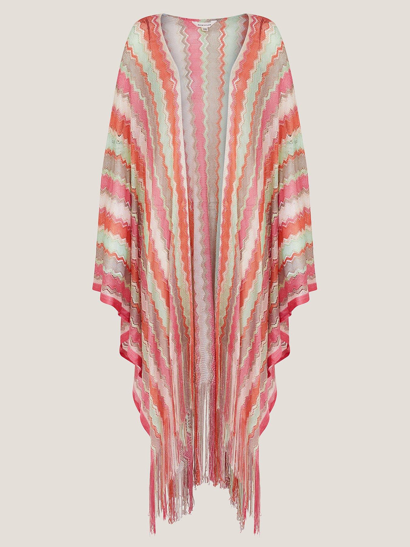 Image 5 of 5 of Monsoon Clara Zig Zag Kaftan - Orange