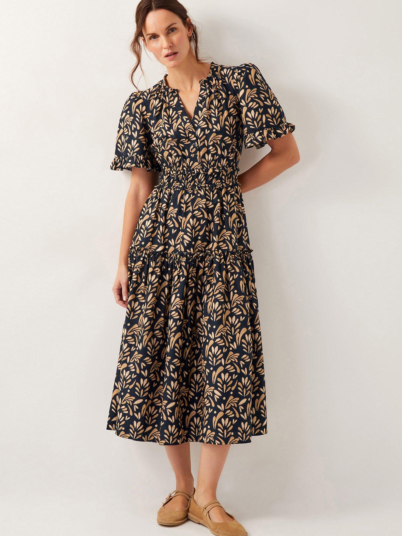 undefined Bryony Print Dress - Black