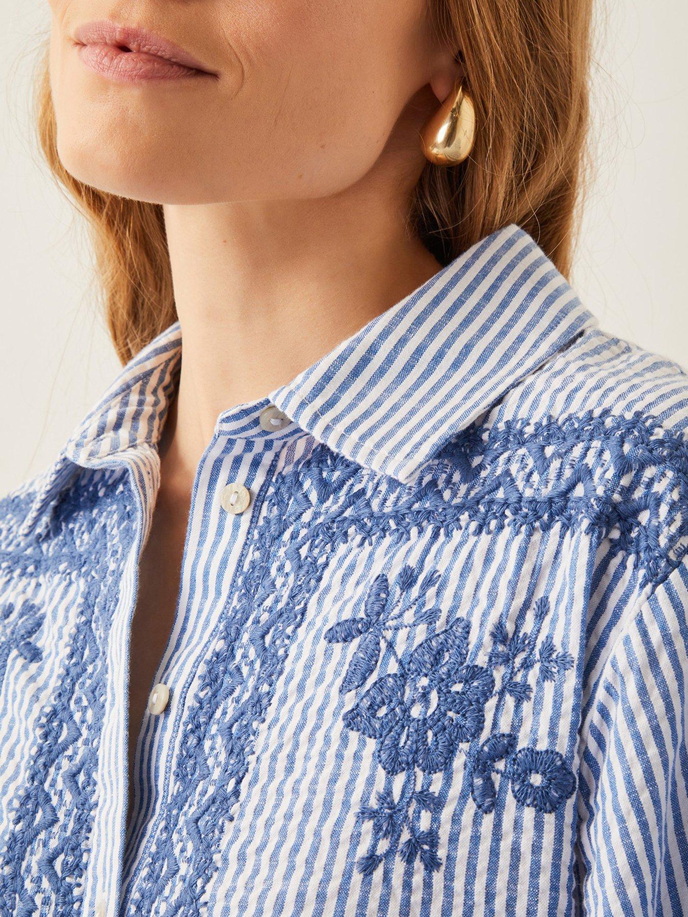 Image 5 of 5 of Monsoon Marlowe Embellished Shirt - Blue