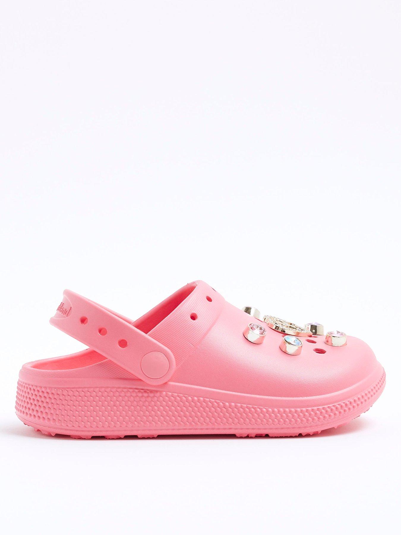 undefined Older Girls Heart Gem Clog - Pink