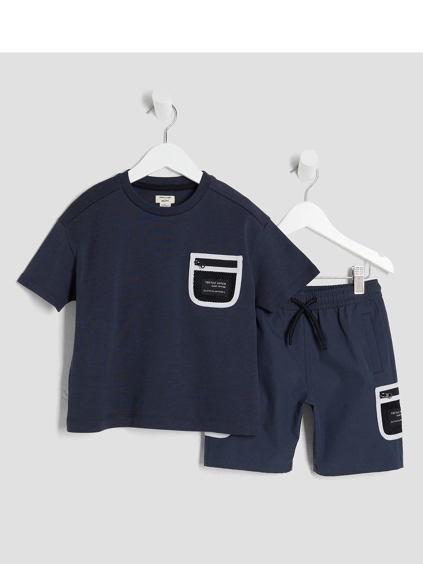 undefined Boy Utility Pocket T-Shirt Set - Blue
