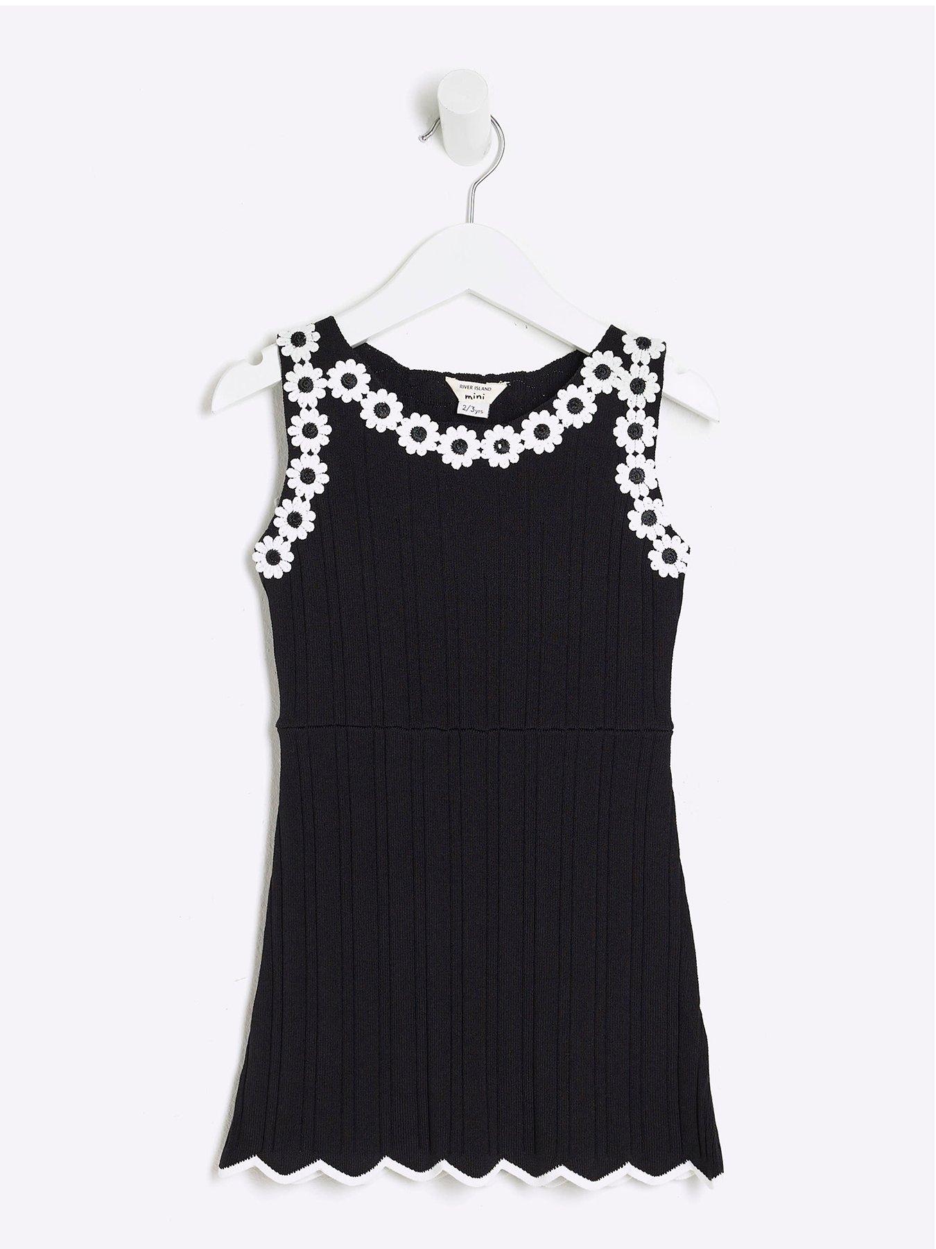 undefined Girls Floral Shift Dress - Black