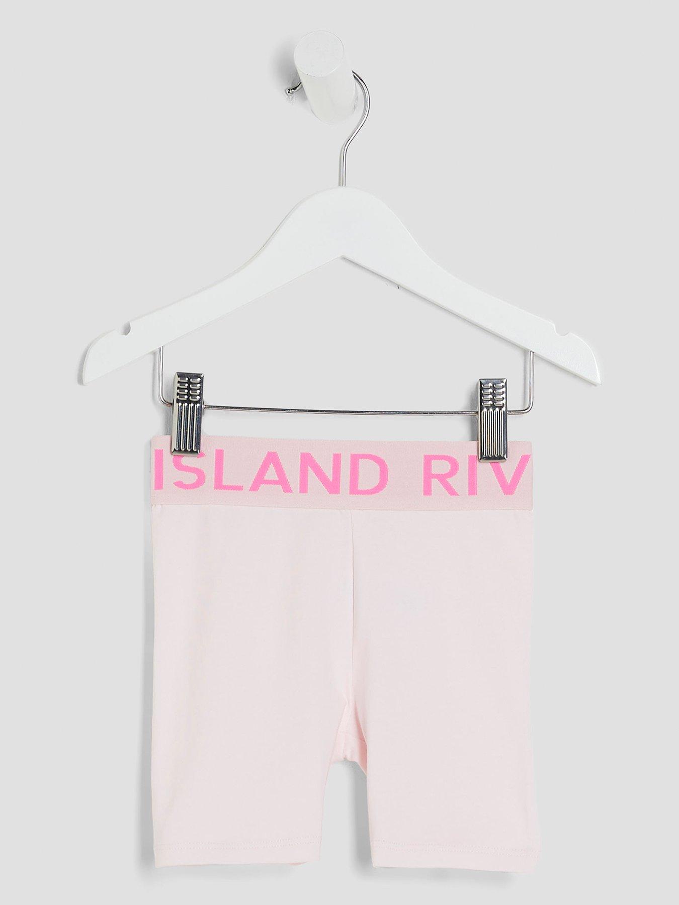Image of River Island Mini Girls Ri Waistband Cycle Shorts - Pink