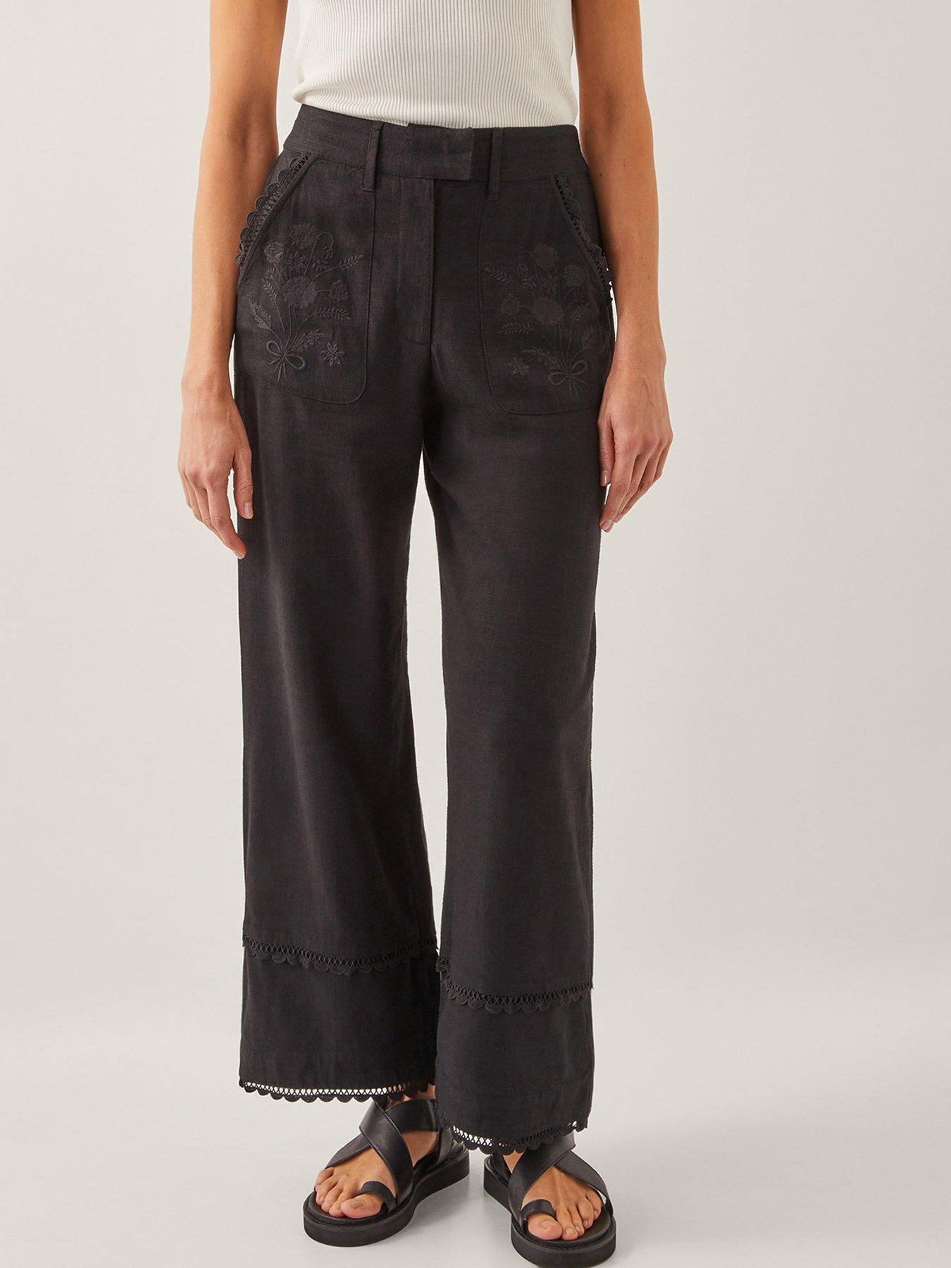 undefined Hayley Embellished Trousers - Black