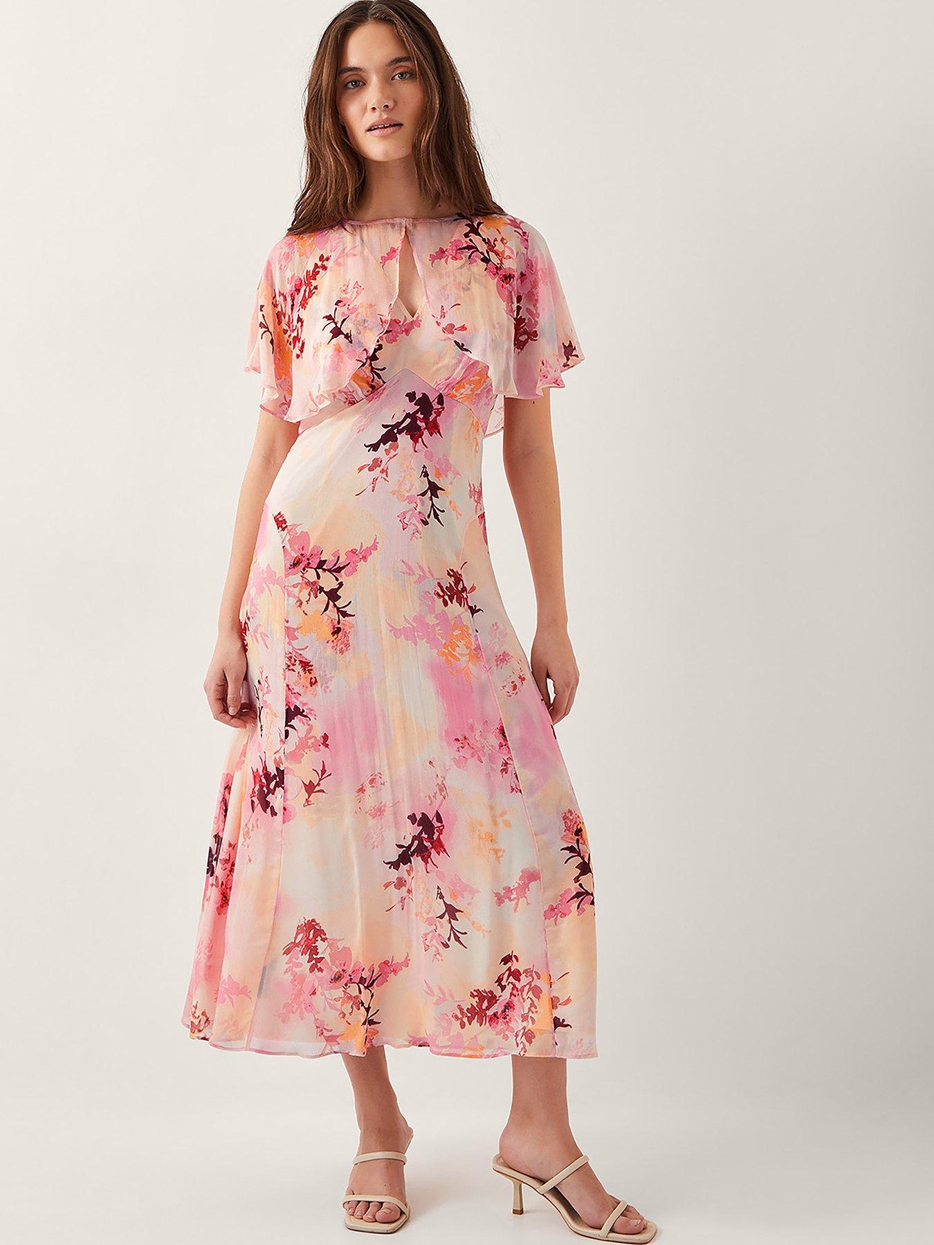 undefined Mia Cape Dress - Pink