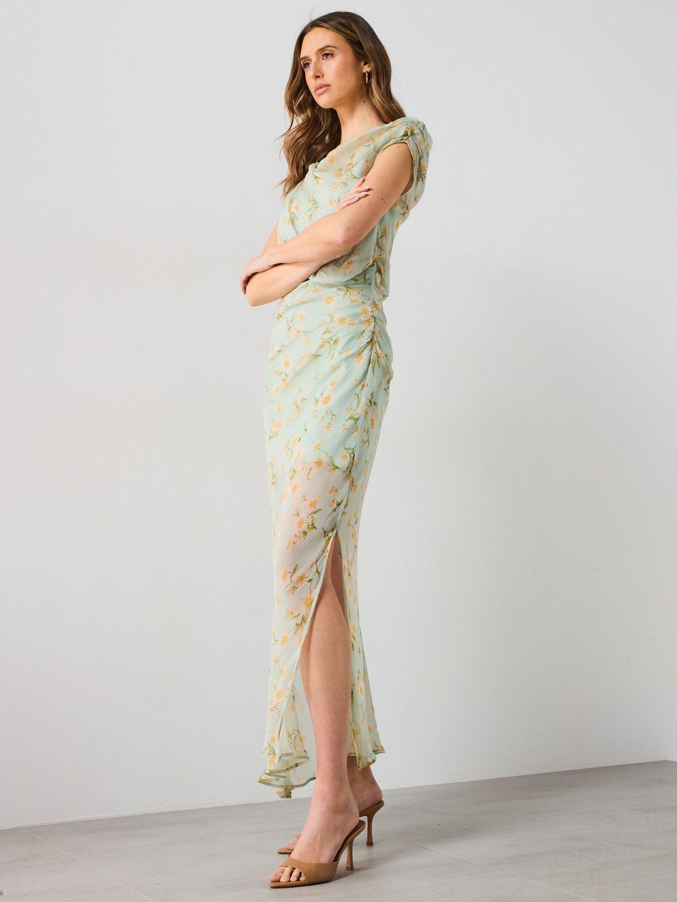 green satin dress maxi Green Sheer Appliques Satin Mermaid Long Prom Dress Red / 8 main image 1