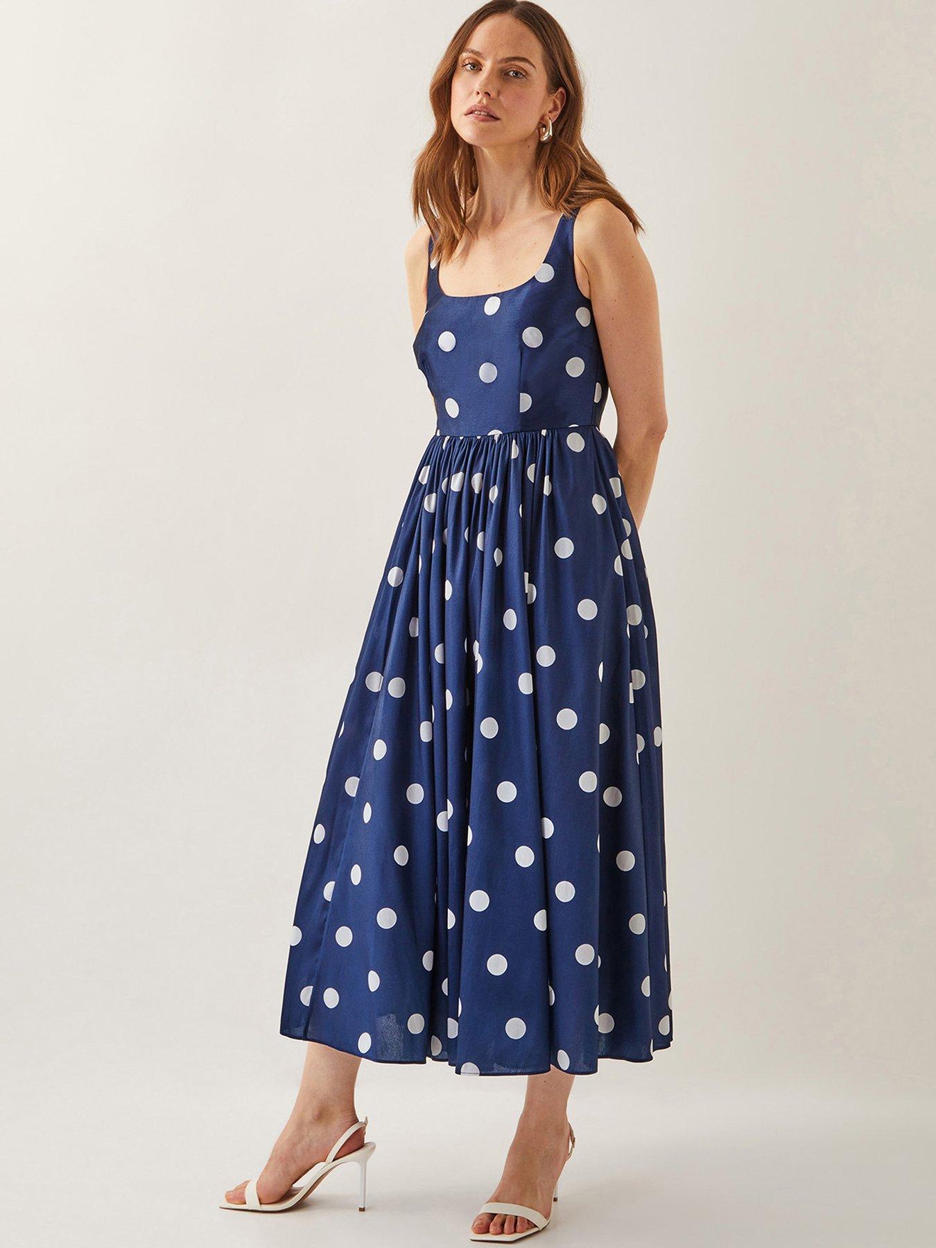 undefined Sicily Spot Dress - Navy