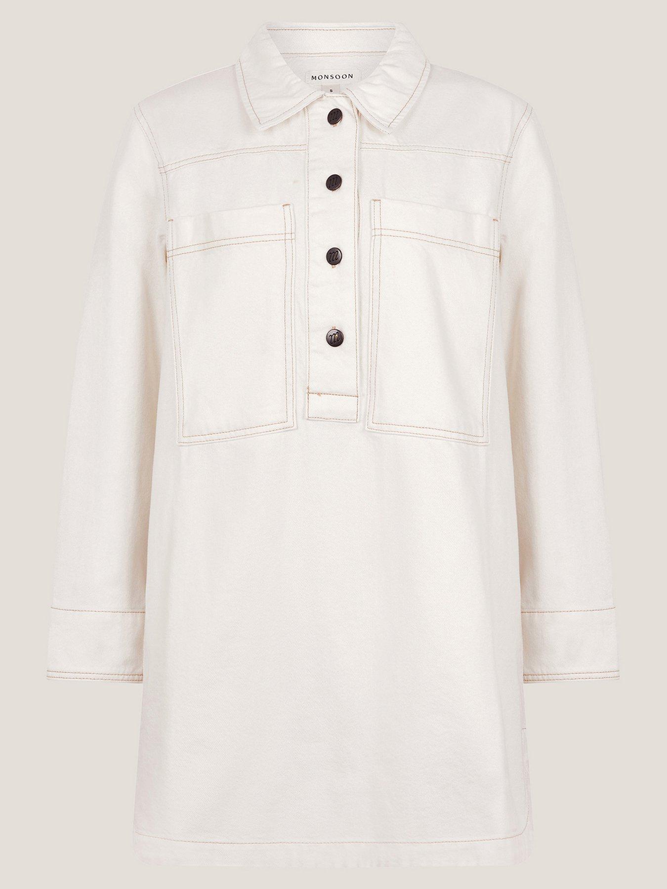 Image 3 of 6 of Monsoon Nara Tunic Dress - Ecru