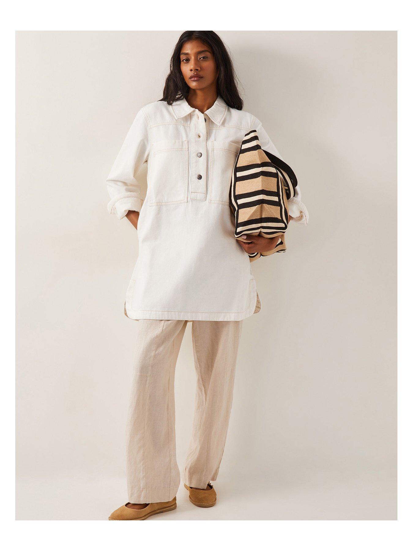 Image 6 of 6 of Monsoon Nara Tunic Dress - Ecru