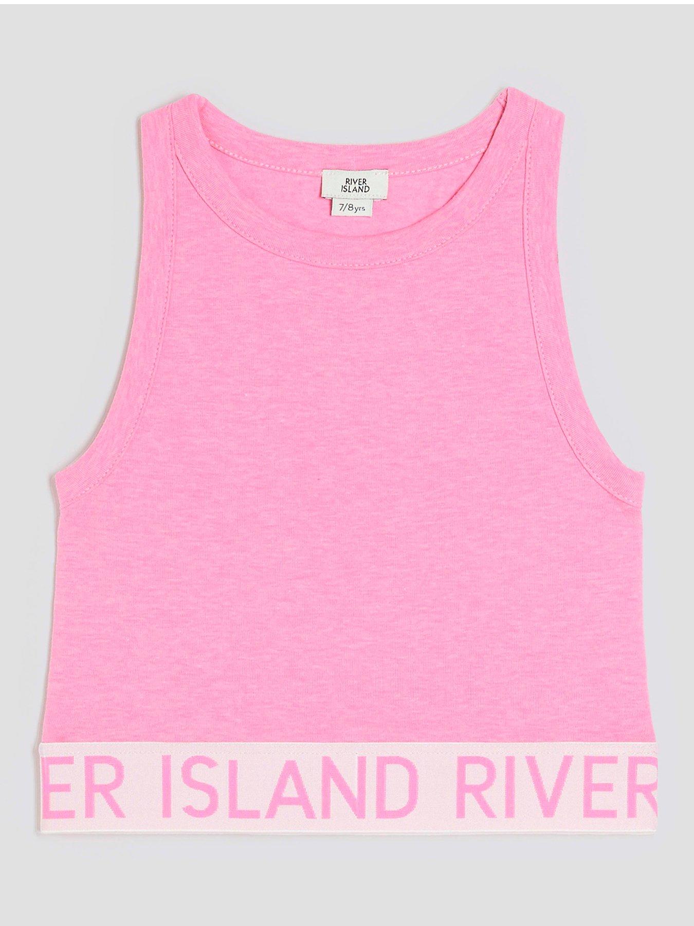 undefined Older Girl Waistband Tank Top - Pink