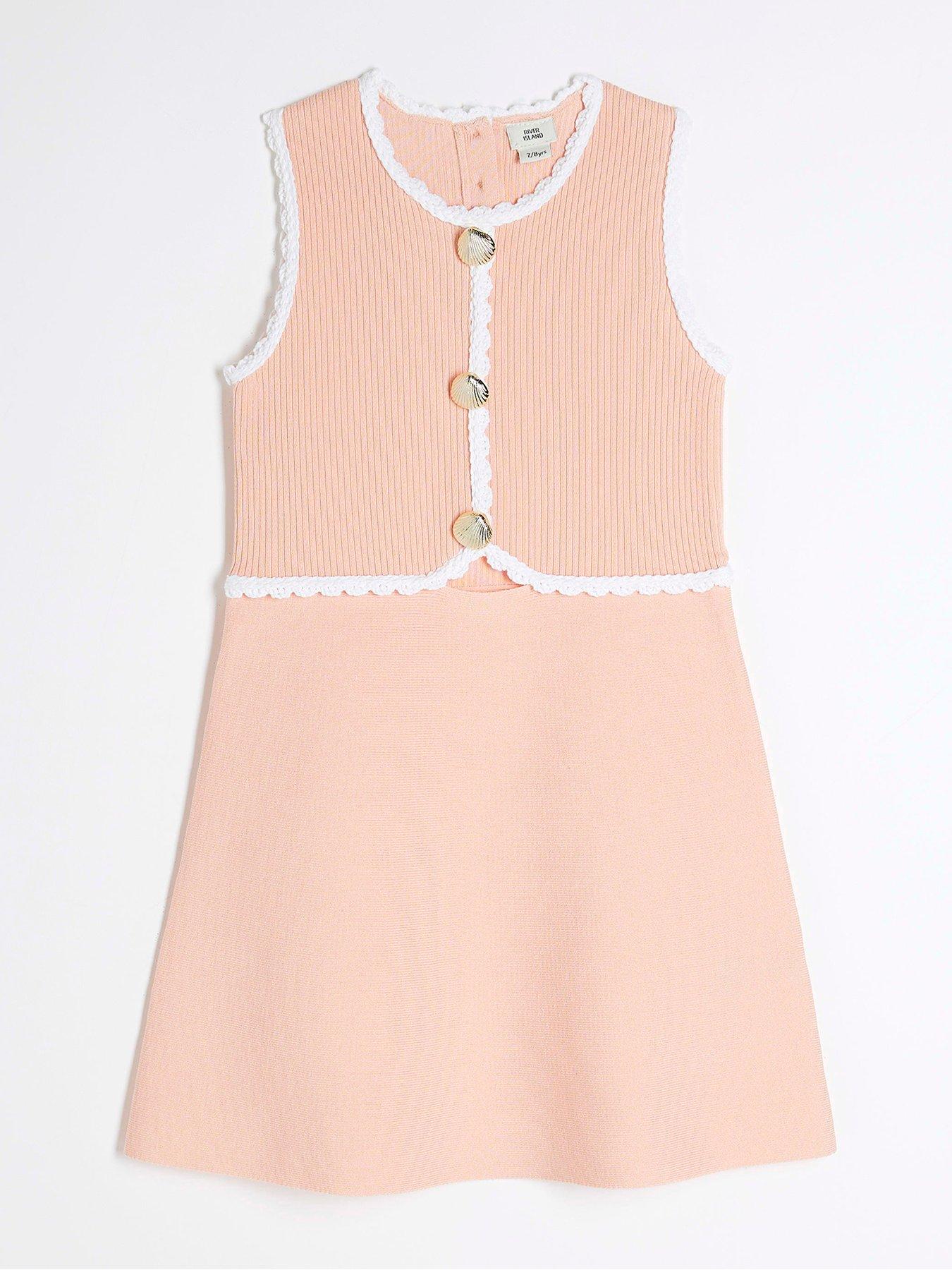 undefined Older Girl Knitted Shell Dress - Orange