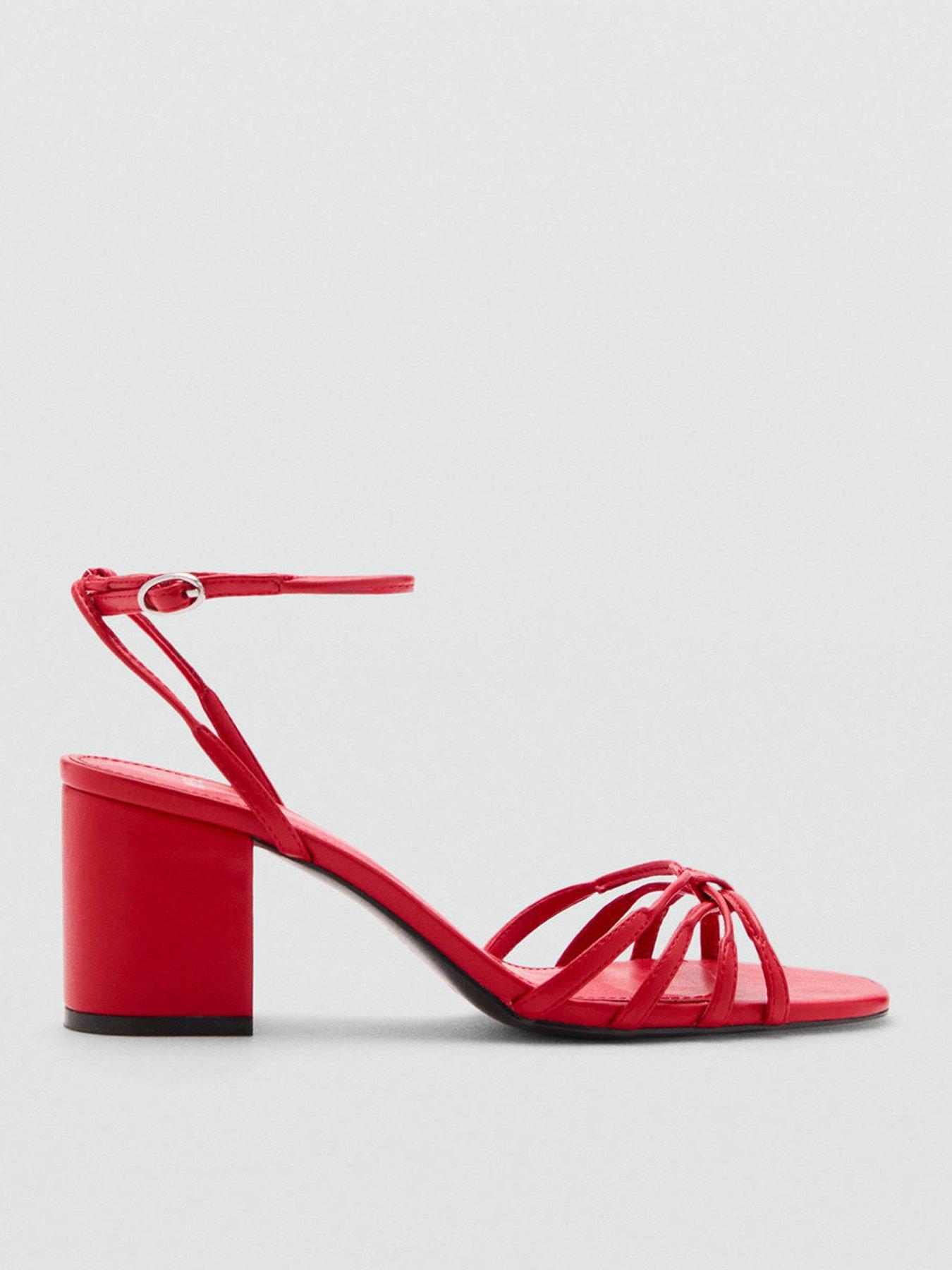 undefined Strappy Heeled Sandals - Red