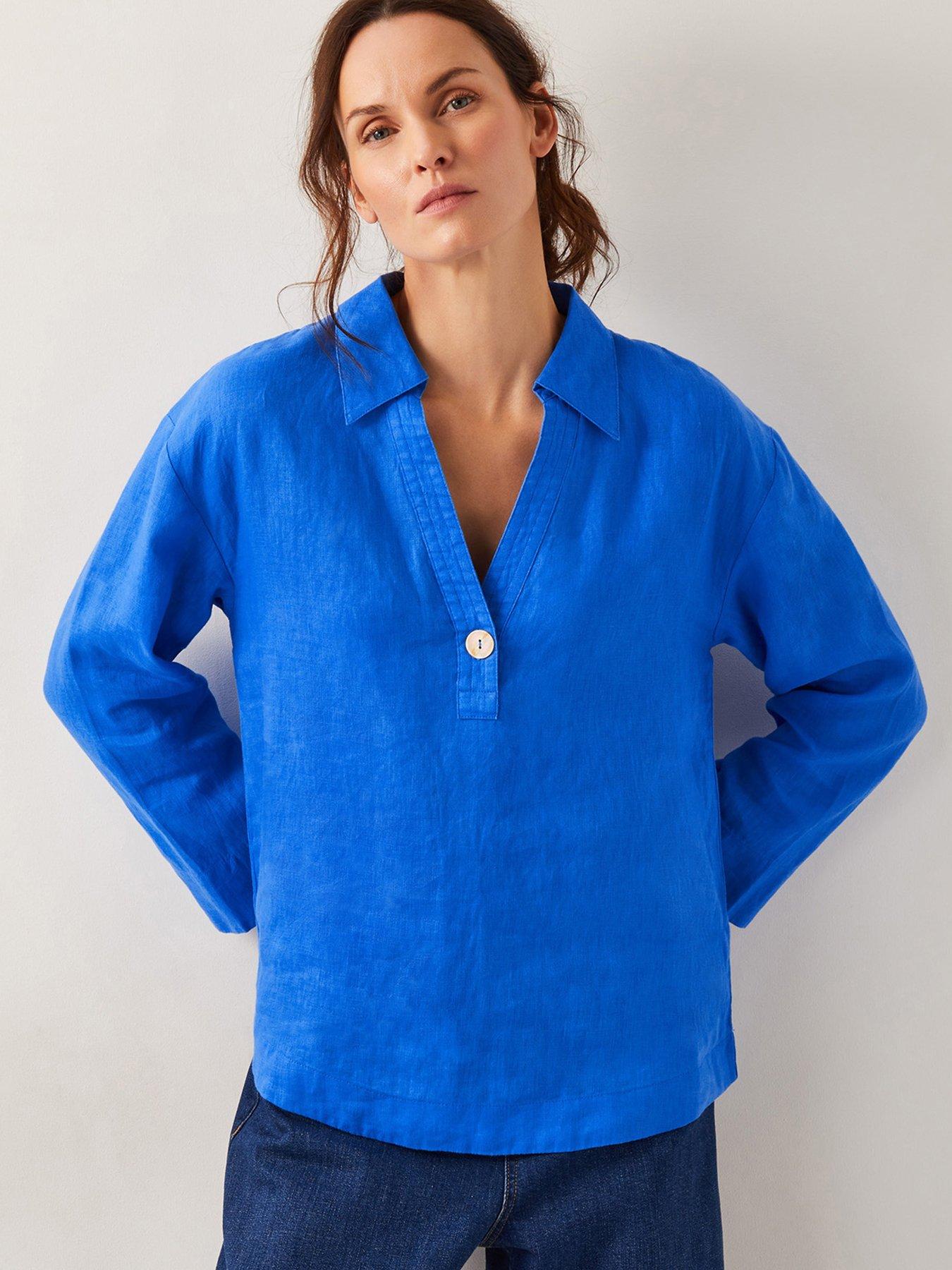 undefined Clover Linen Tee - Blue
