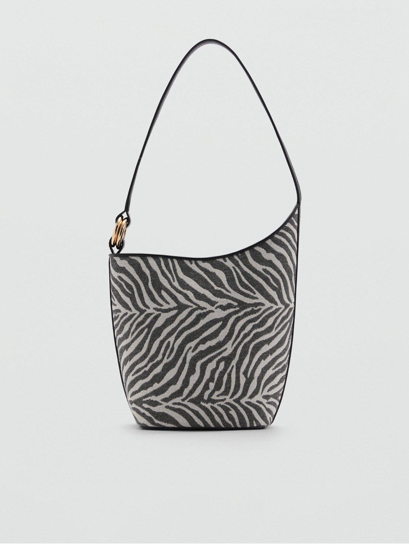 undefined Large Zebra Print Bucket Bag