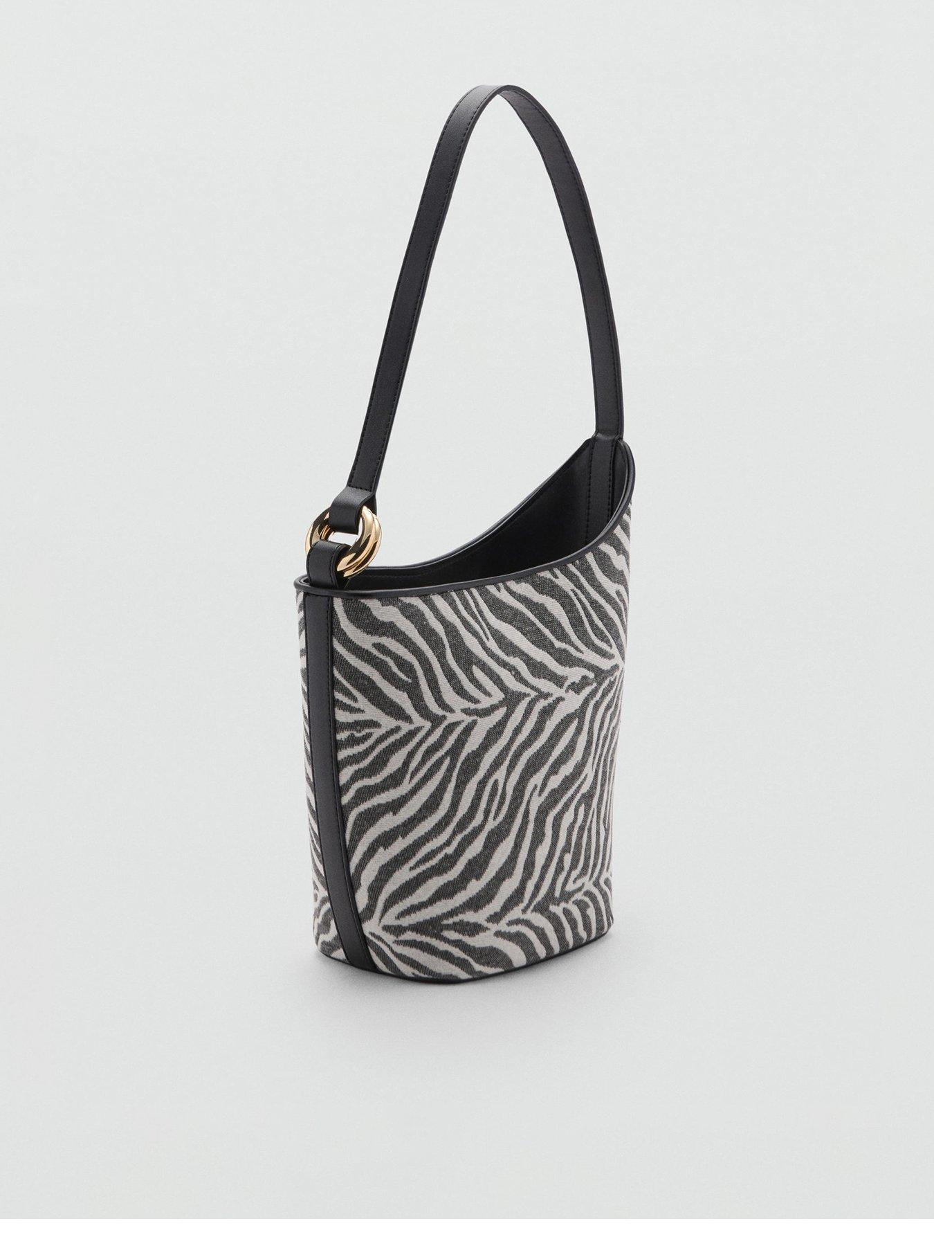 Image 3 of 5 of Mango Large Zebra Print Bucket Bag
