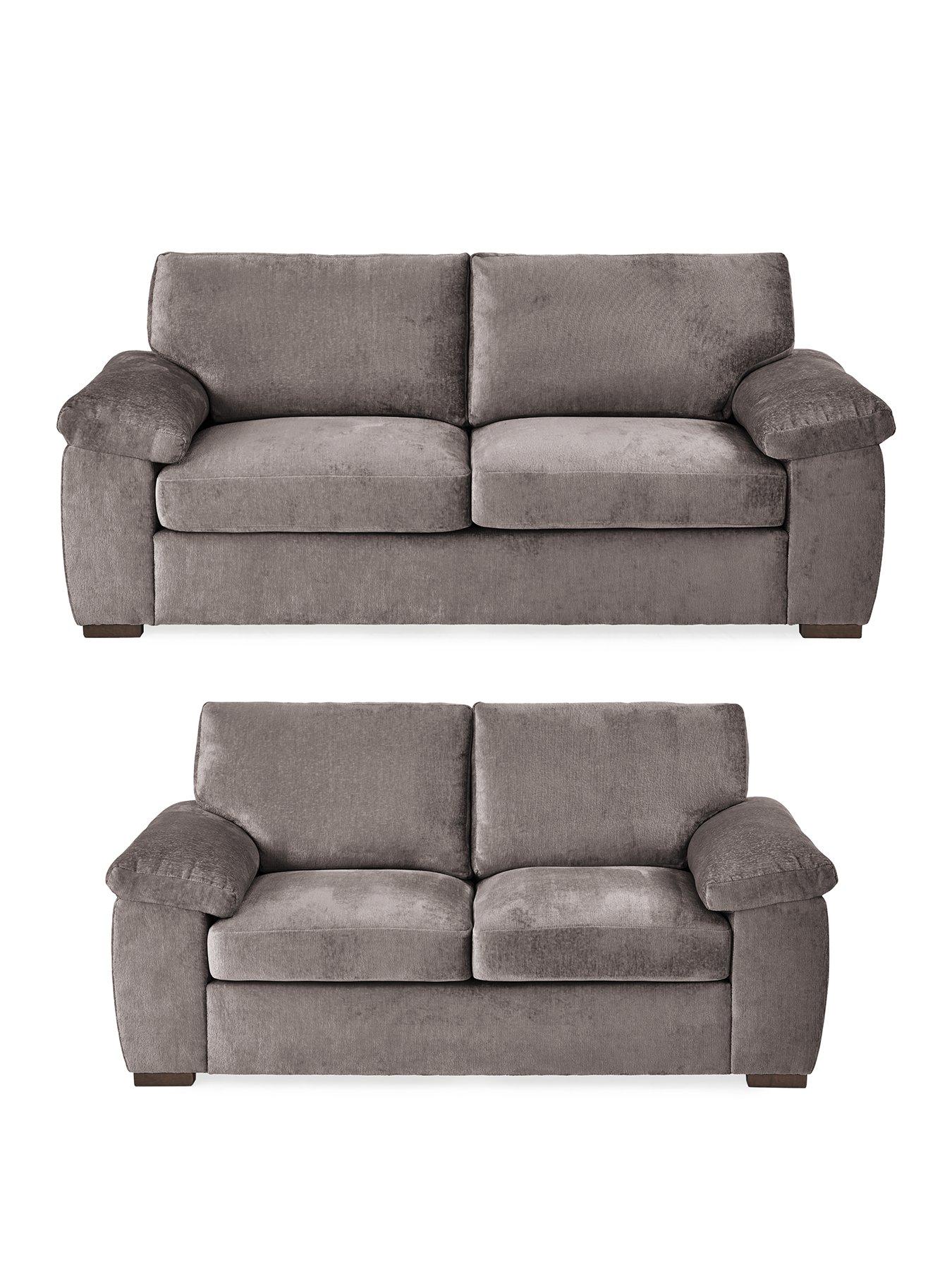 Image 2 of 7 of Very Home Salerno Standard Back Fabric 3 + 2 Seater Sofa &nbsp;Set (Buy &amp; SAVE!) - Grey&nbsp;- FSC&reg; Certified