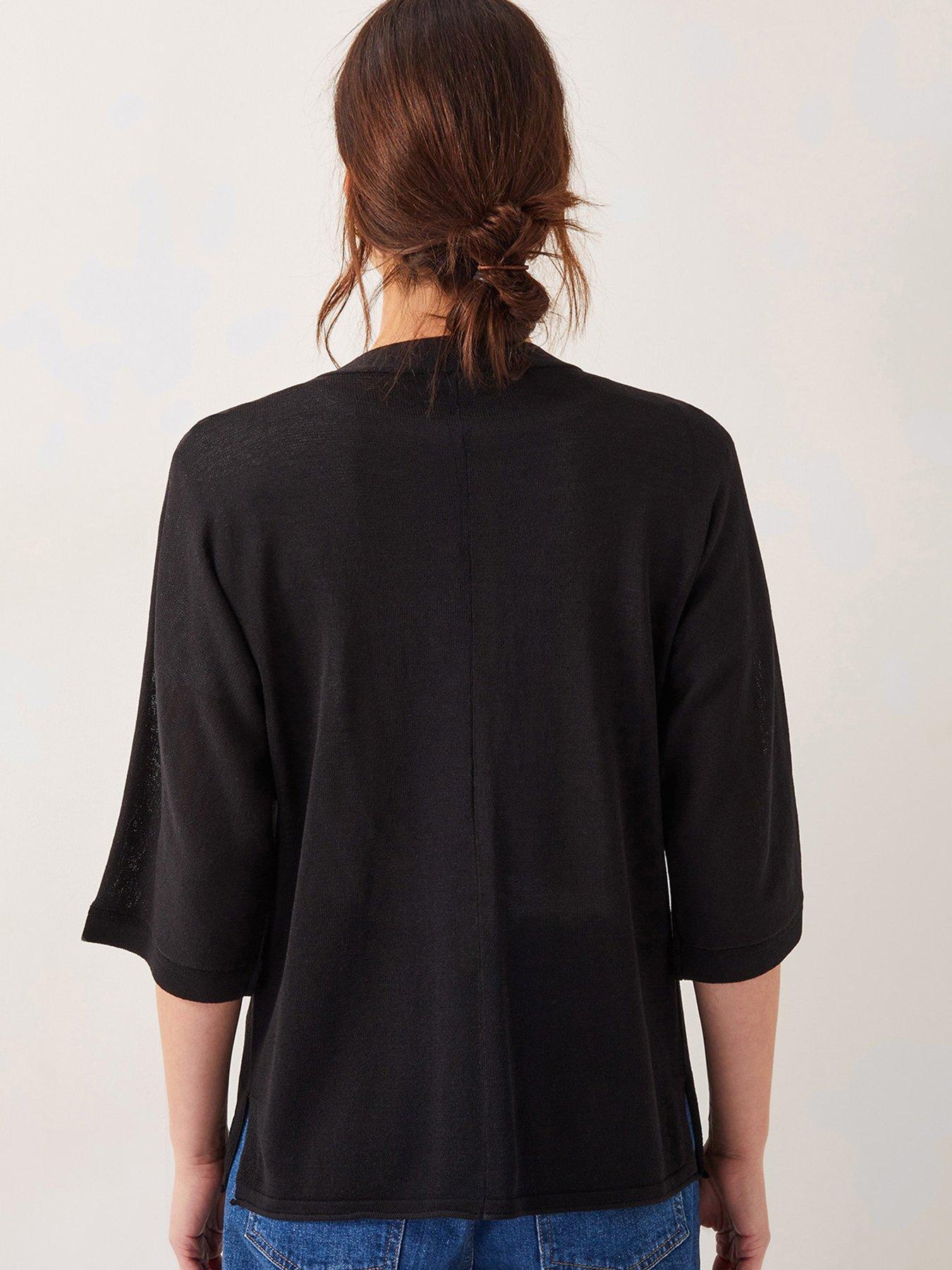 Image 2 of 4 of Monsoon Beth Button Cardigan - Black