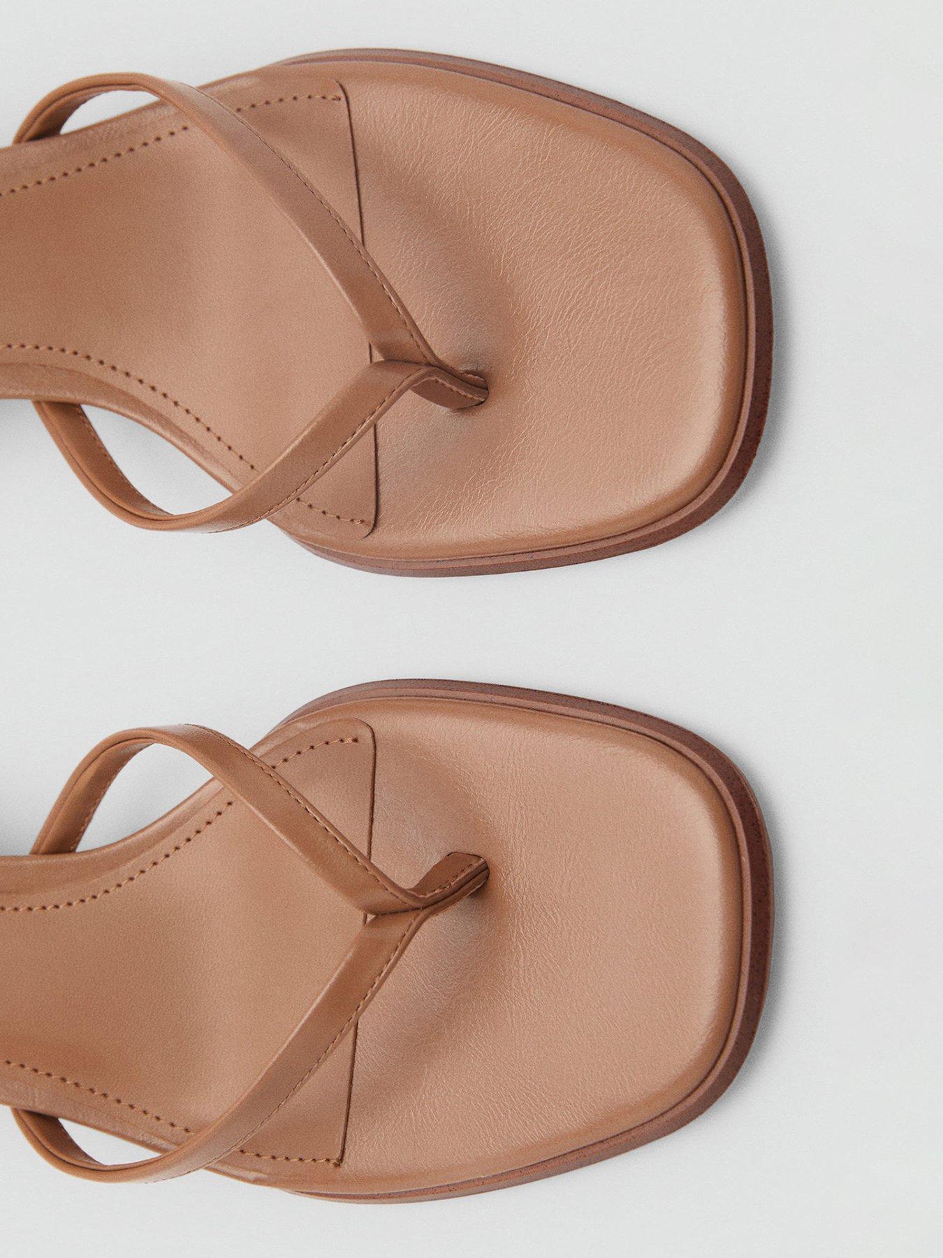 Mango Strappy Heeled Sandals Brown Very