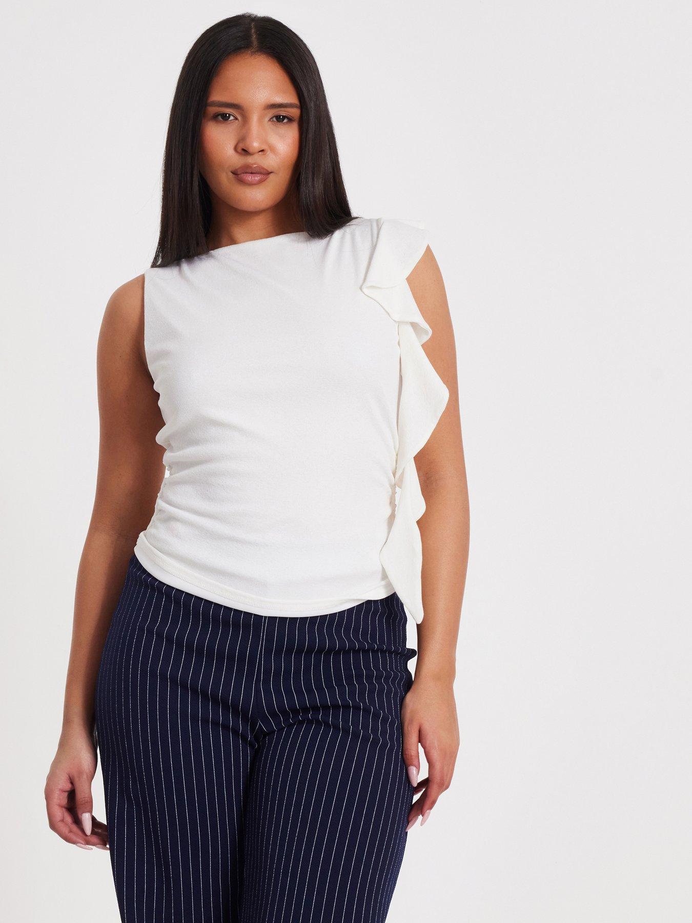 undefined Cream Frill Detail Top
