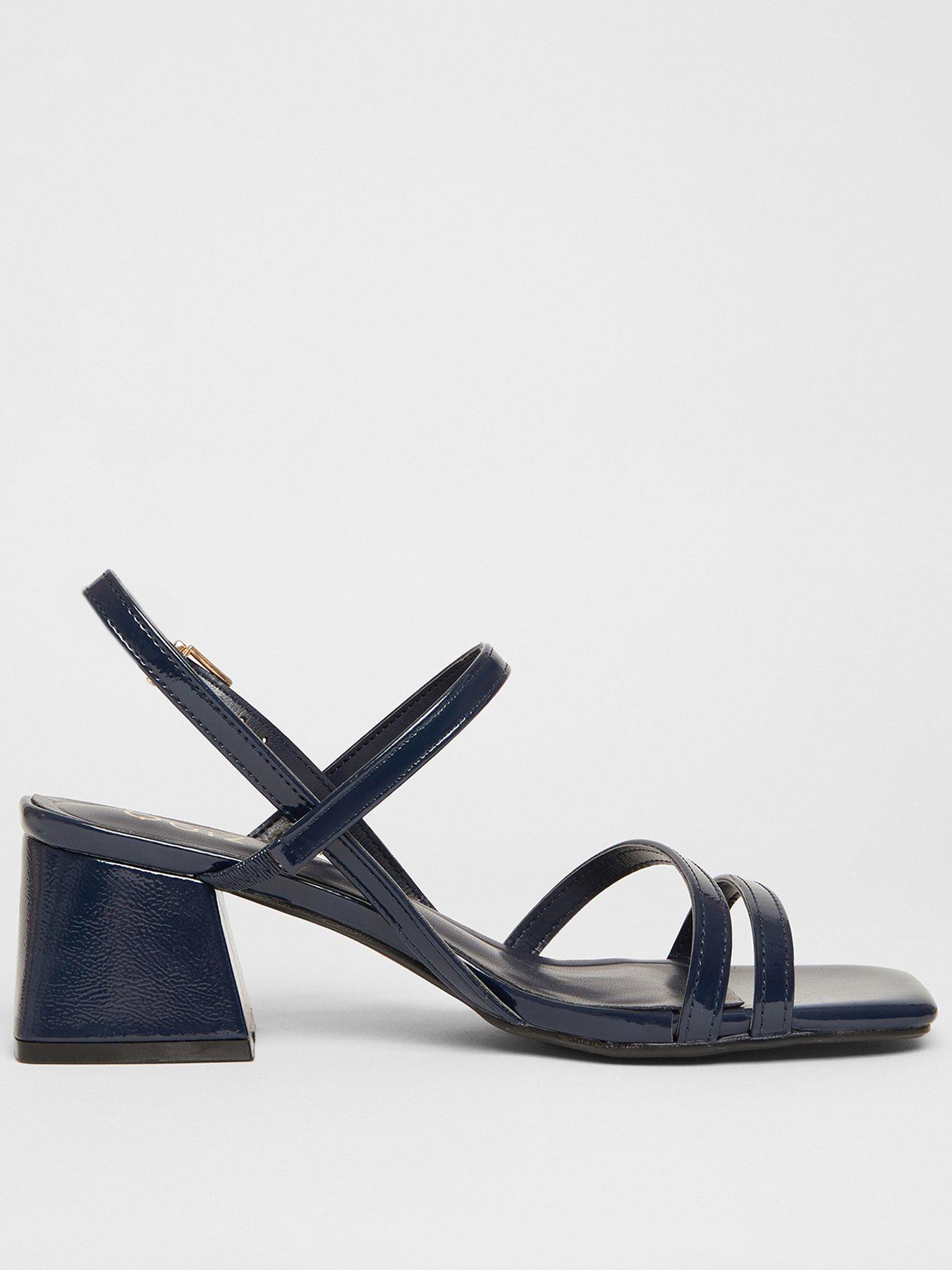 Image 1 of 5 of Quiz Navy Slingback Low Block Heels