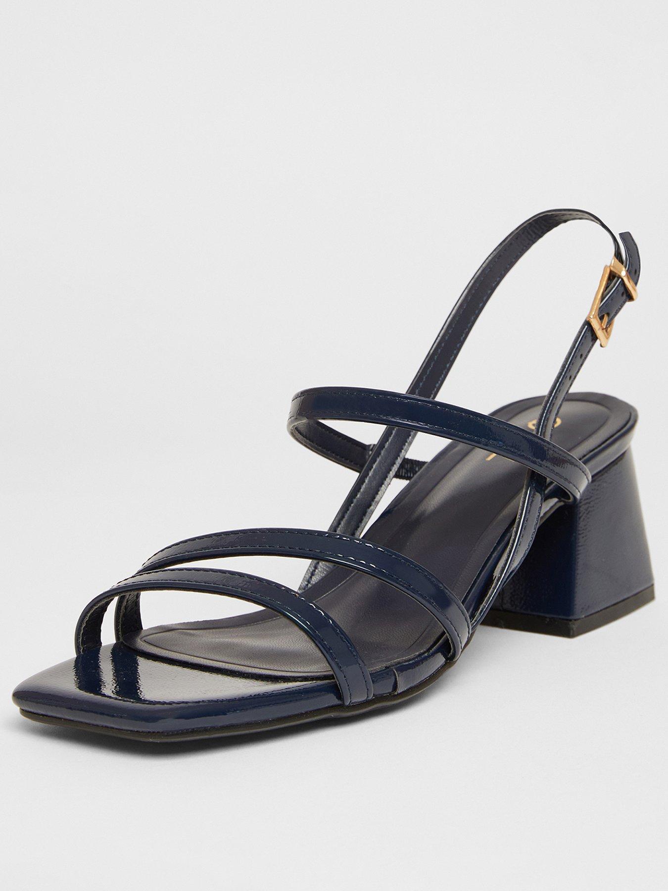 Image 2 of 5 of Quiz Navy Slingback Low Block Heels
