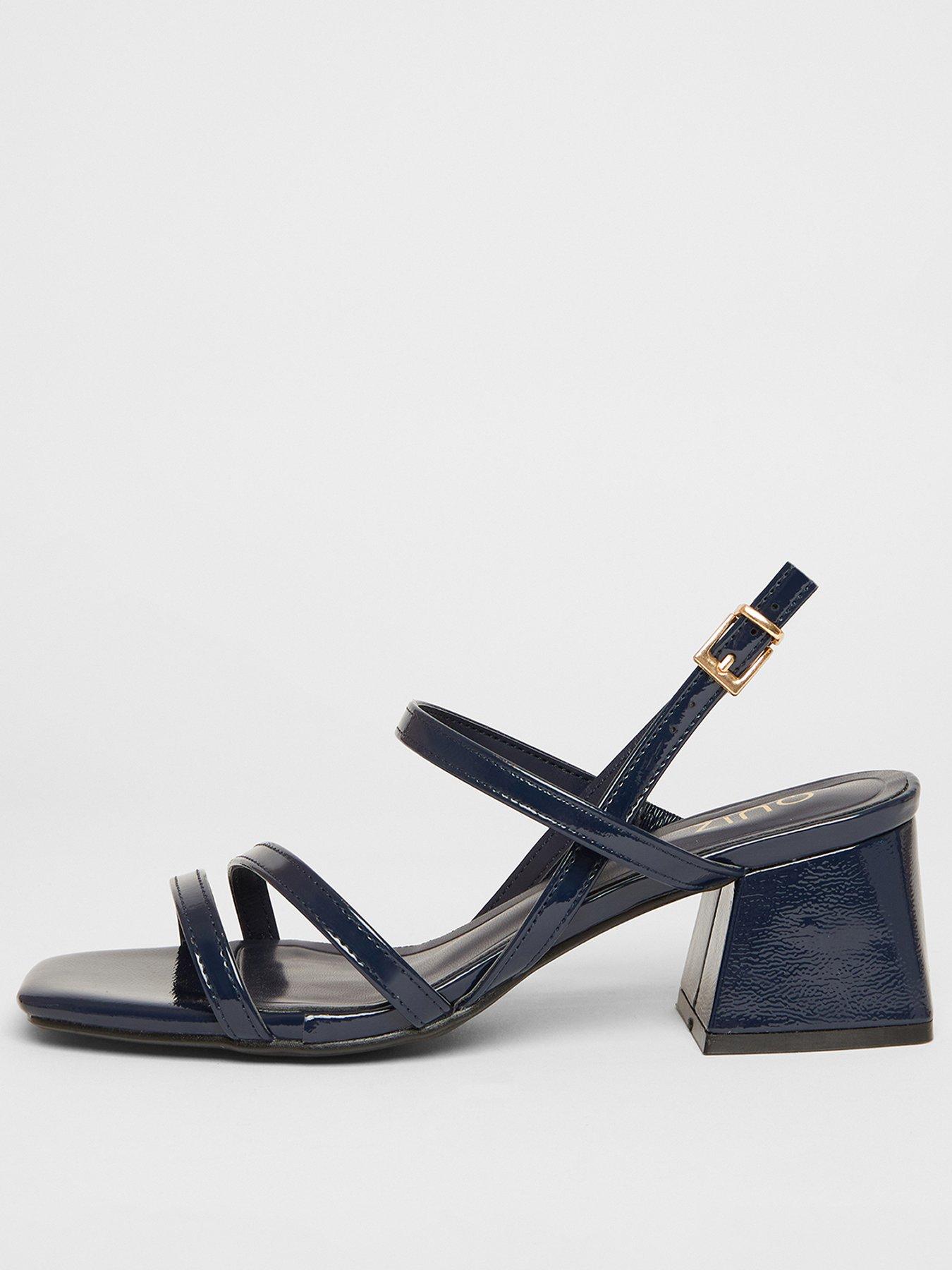 Image 3 of 5 of Quiz Navy Slingback Low Block Heels