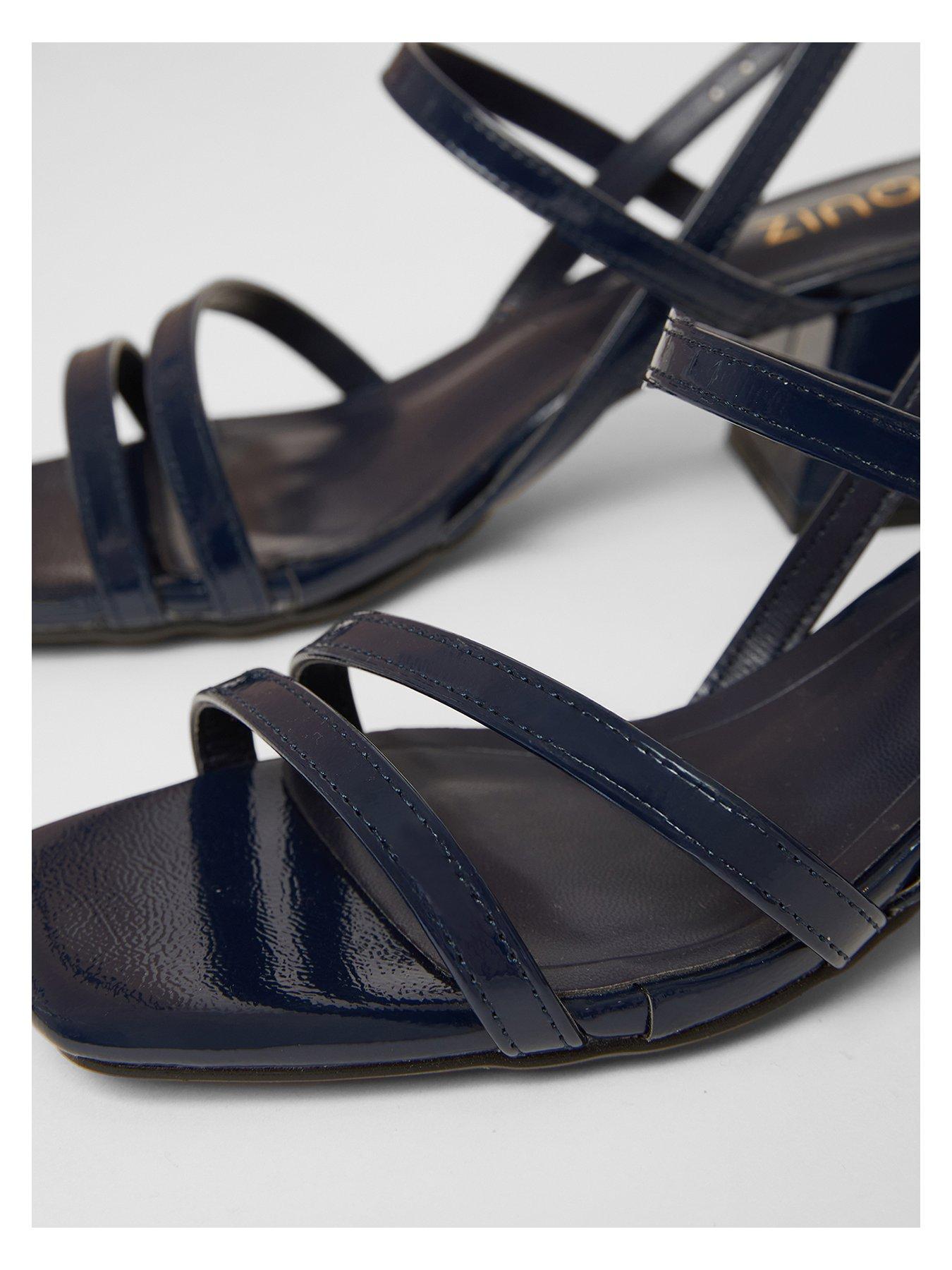 Image 5 of 5 of Quiz Navy Slingback Low Block Heels