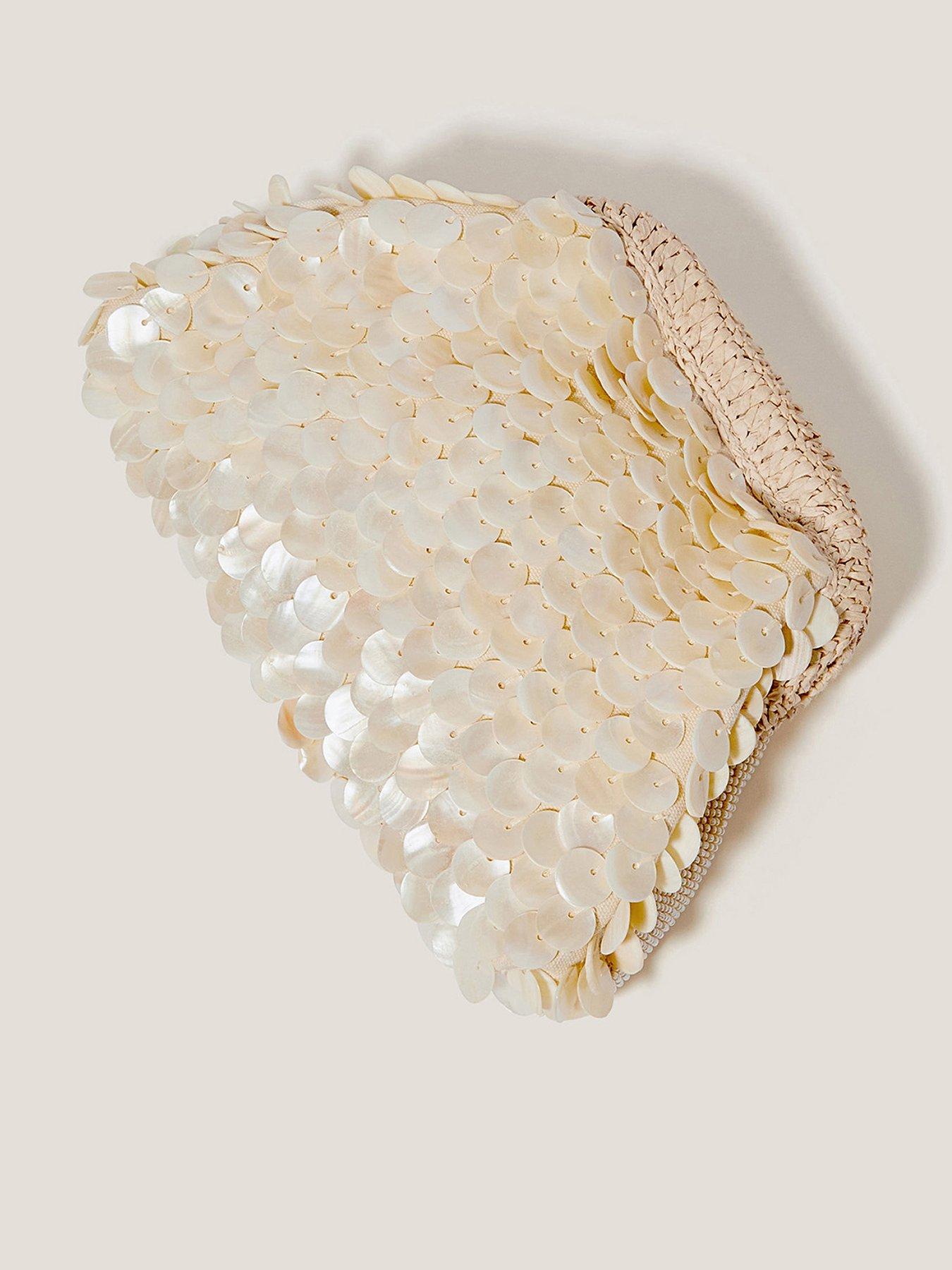 undefined Saya Shell Clutch Bag - Natural