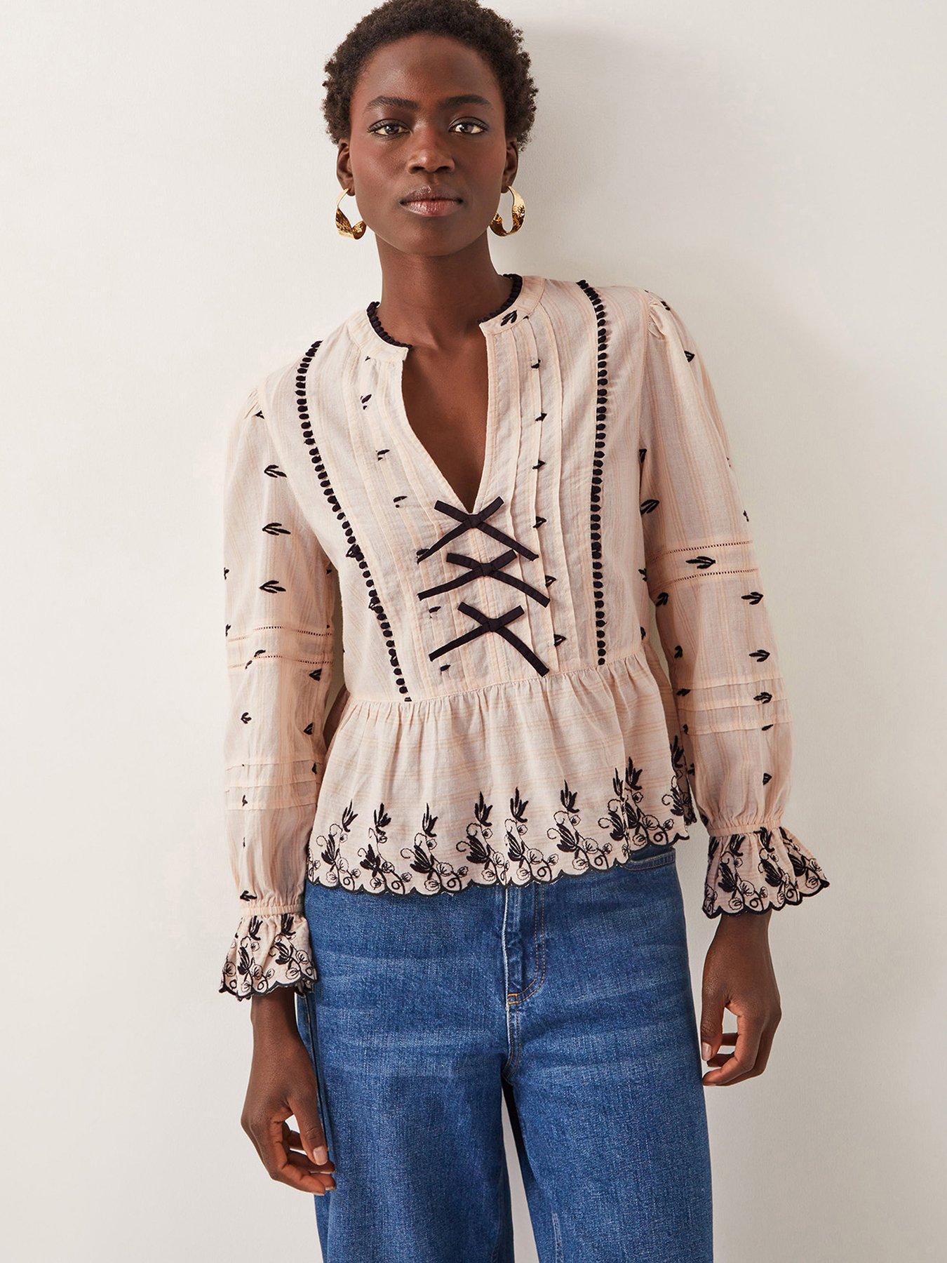 undefined Ettie Embellished Top - Ivory