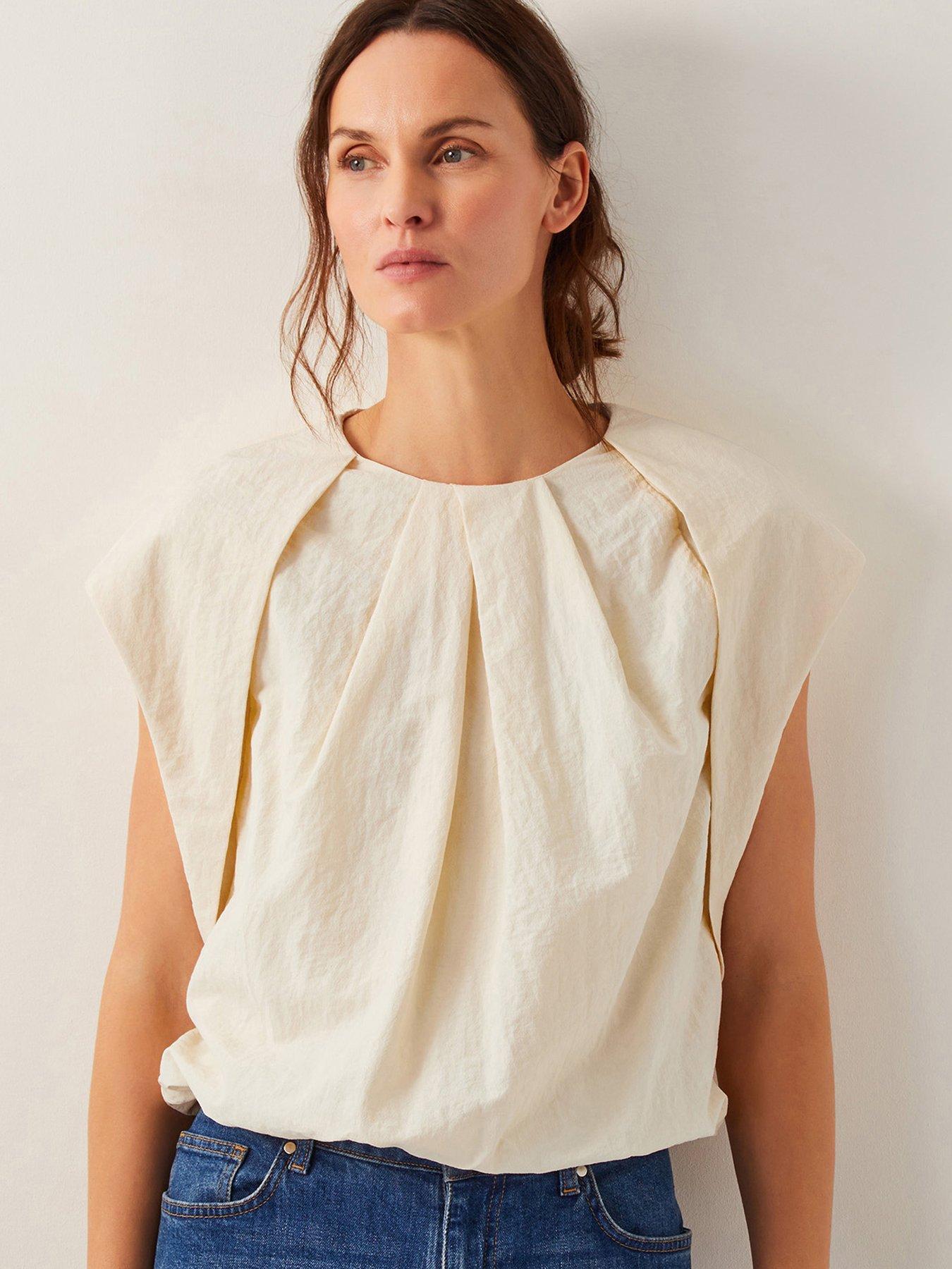 undefined Dorit Bubble Hem Top - Cream