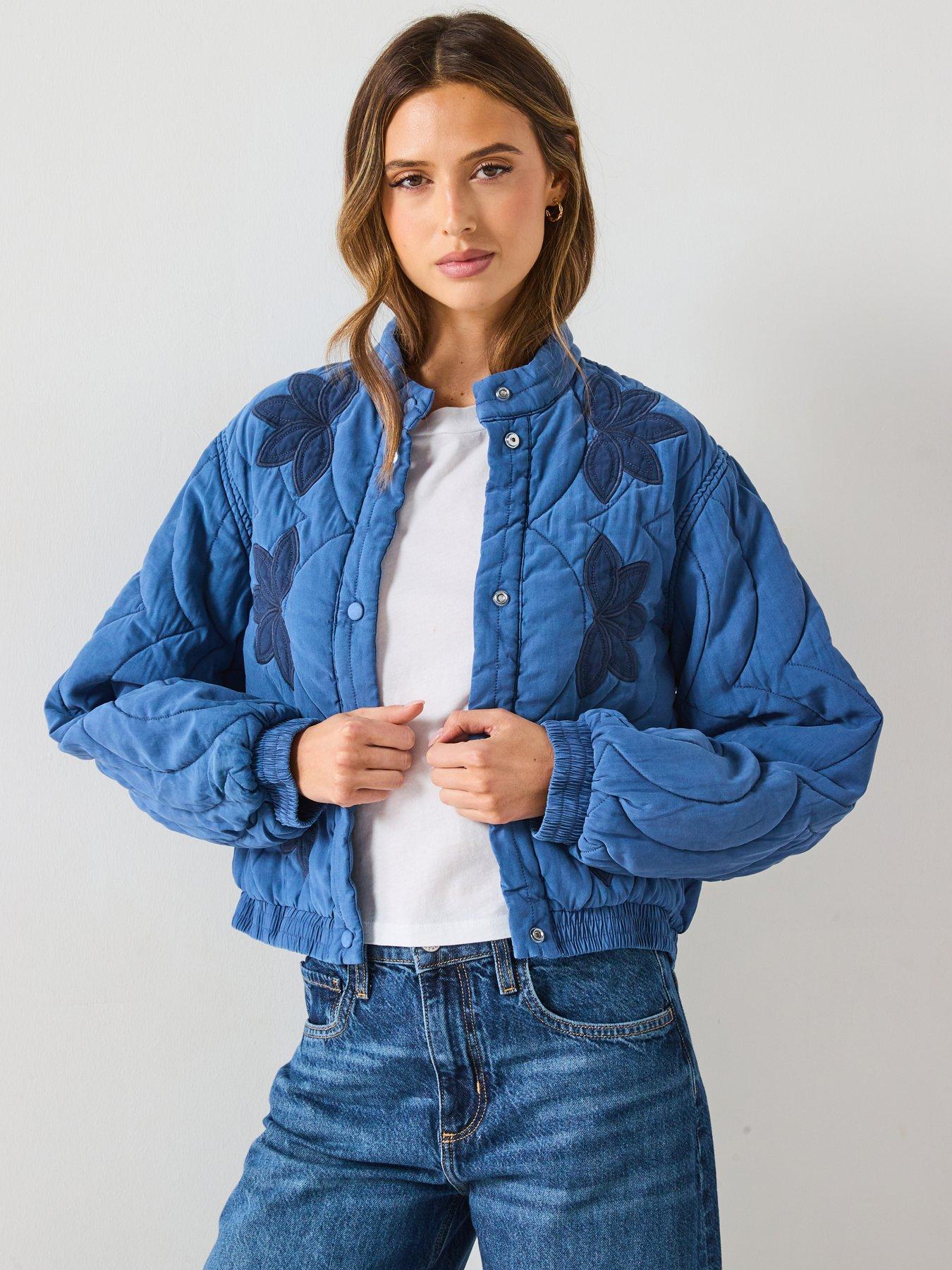undefined Floral-embroidered Padded Jacket