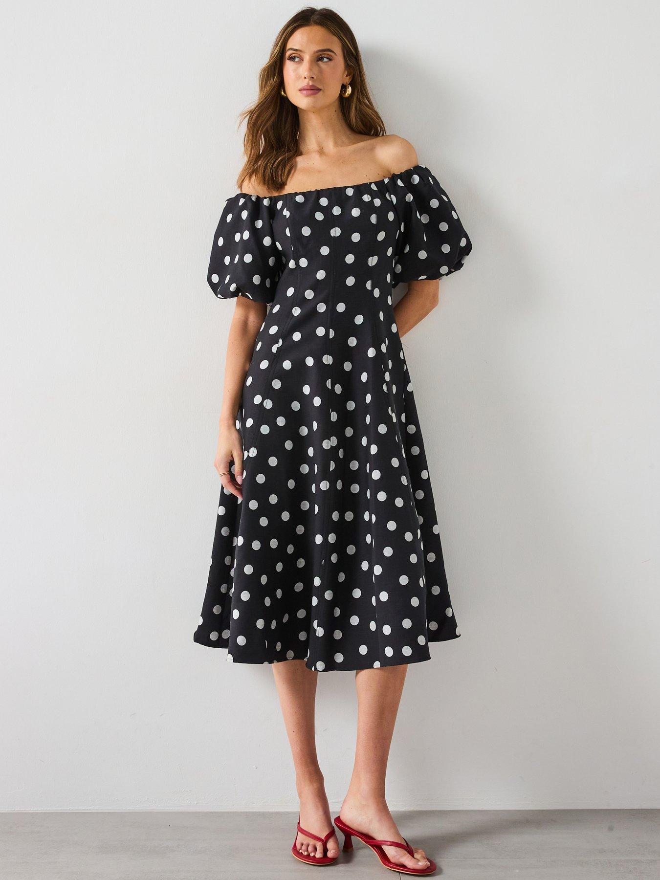 undefined Strapless Polka-Dot Dress - Black