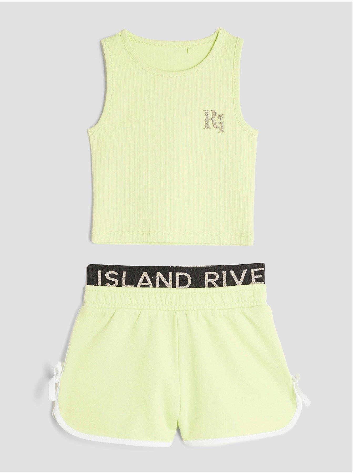 undefined Girl Ri Runner Shorts Set - Green
