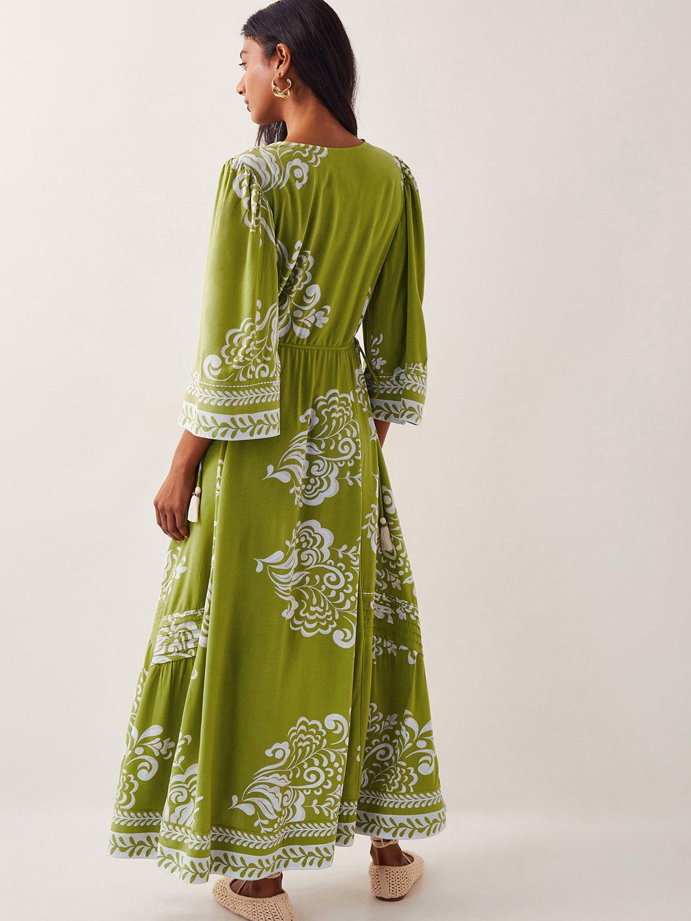 Monsoon Miley Print Dress - Green | Very