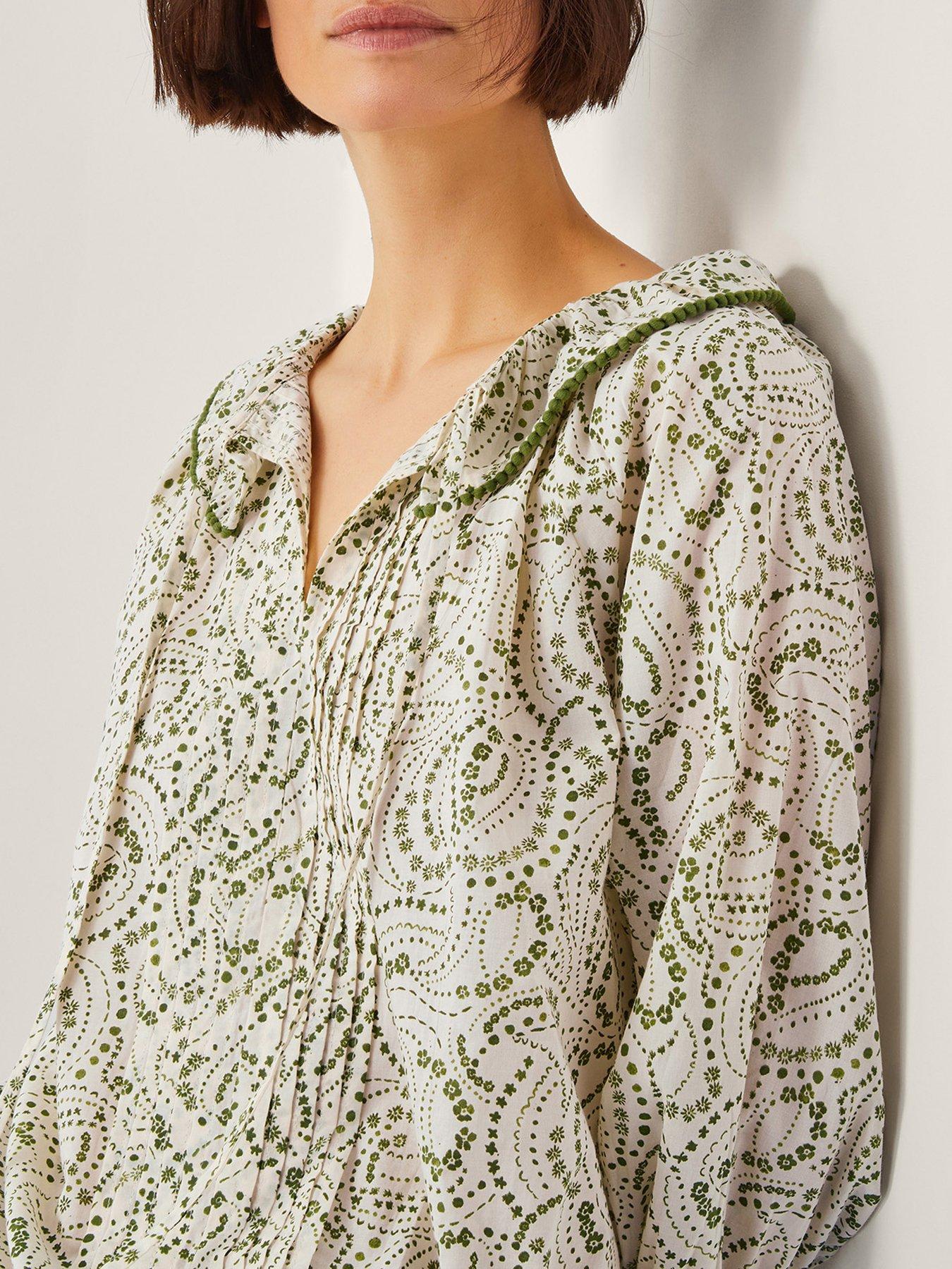 Monsoon Delma Bubble Hem Top - Ivory | Very