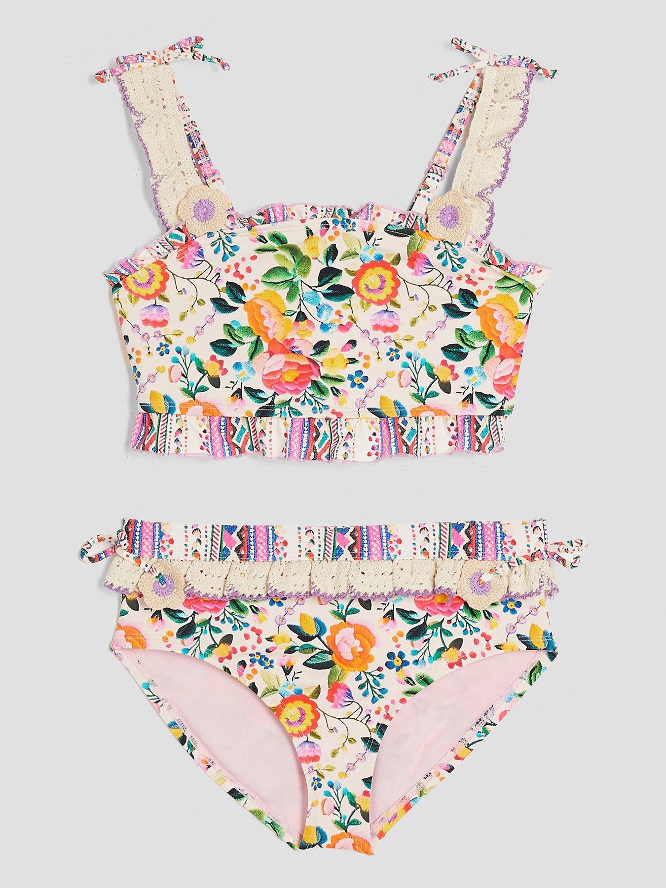 undefined Girls Del Maar Floral Bikini Set - Cream