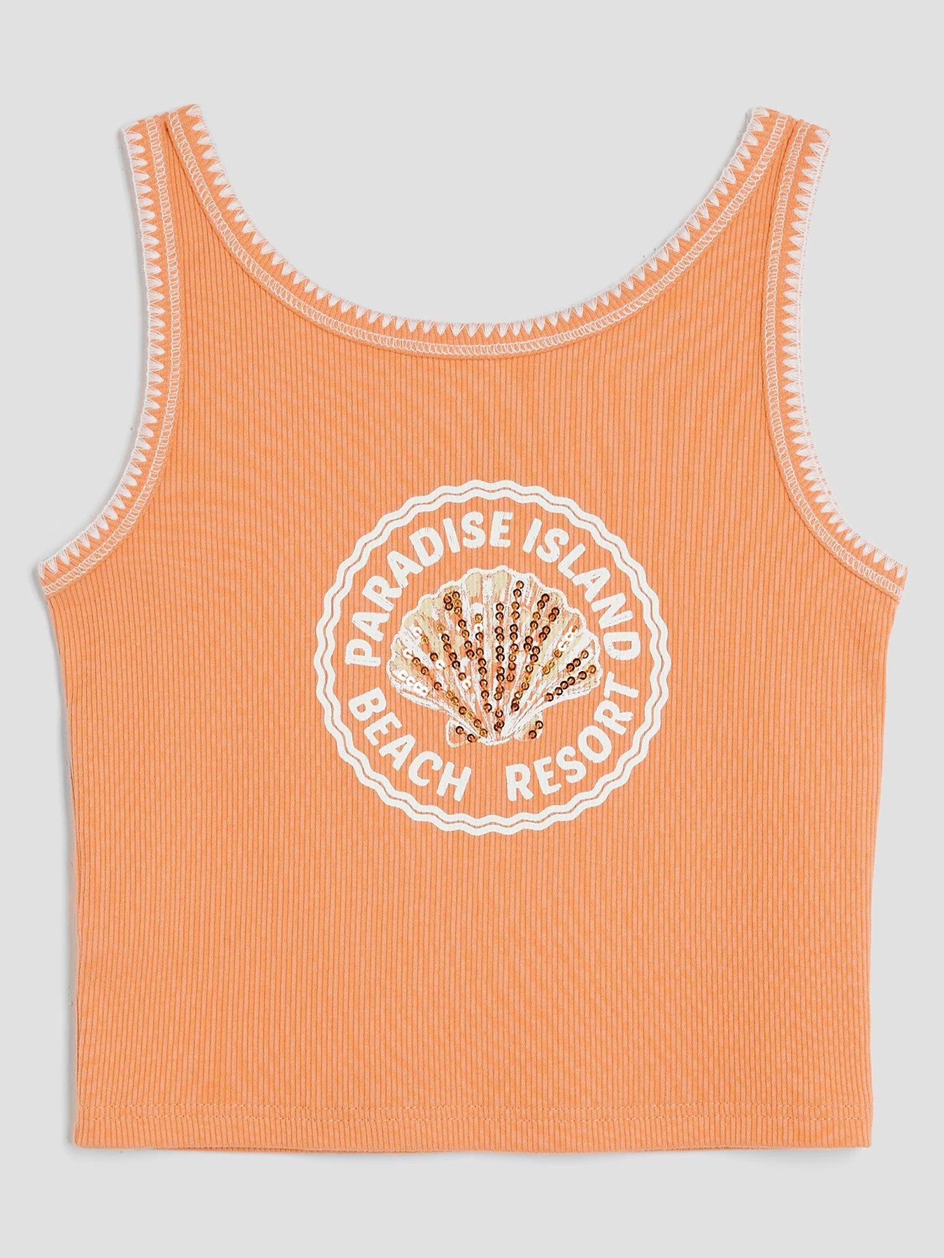 undefined Older Girls Shell Tank Top - Orange