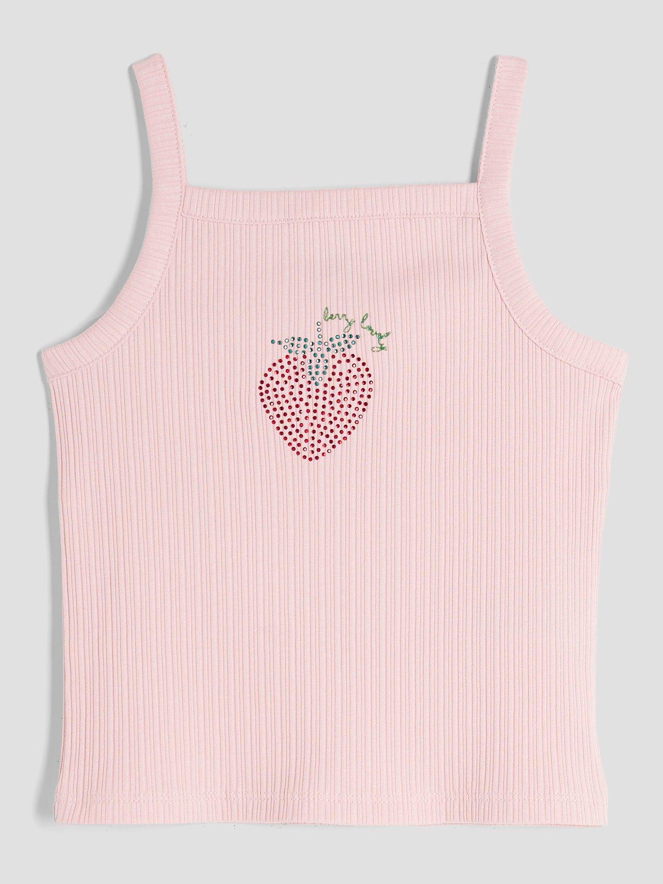 undefined Older Girl Strawberry Tank Top - Pink