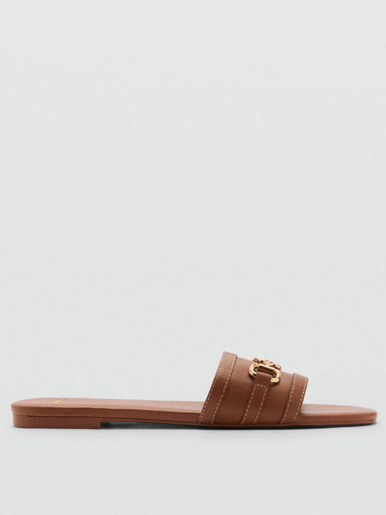 undefined Buckle Leather Sandals - Brown