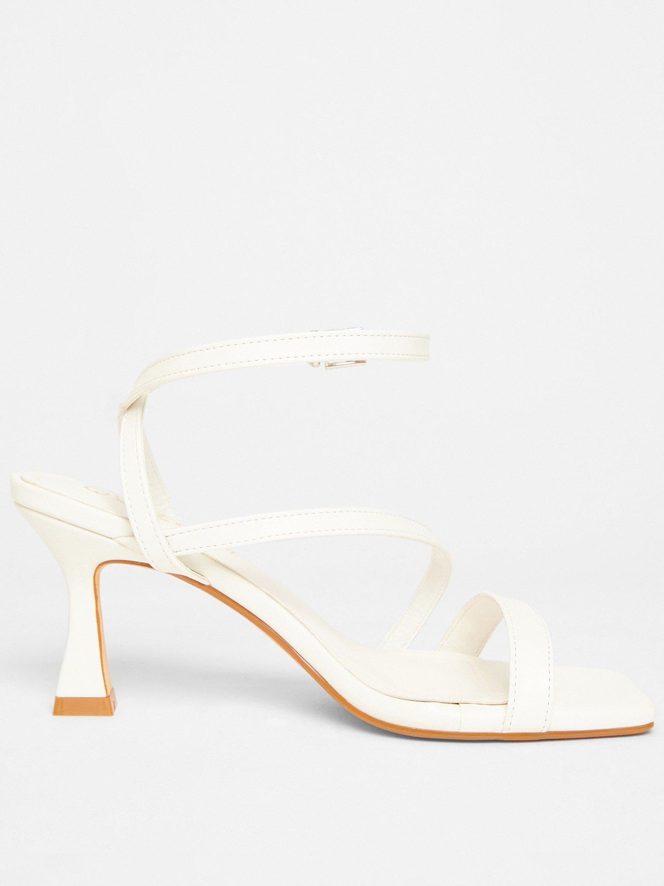 undefined Wide Fit White Asymmetric Heels