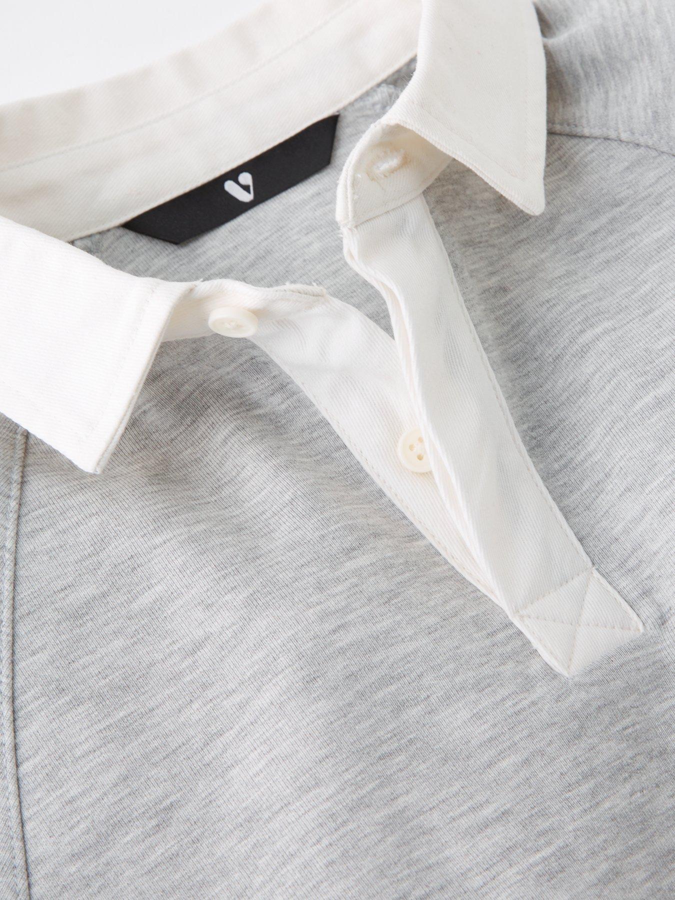Image 4 of 4 of Mini V by Very Boys Elevated Heavyweight Collar Sweatshirt - Grey