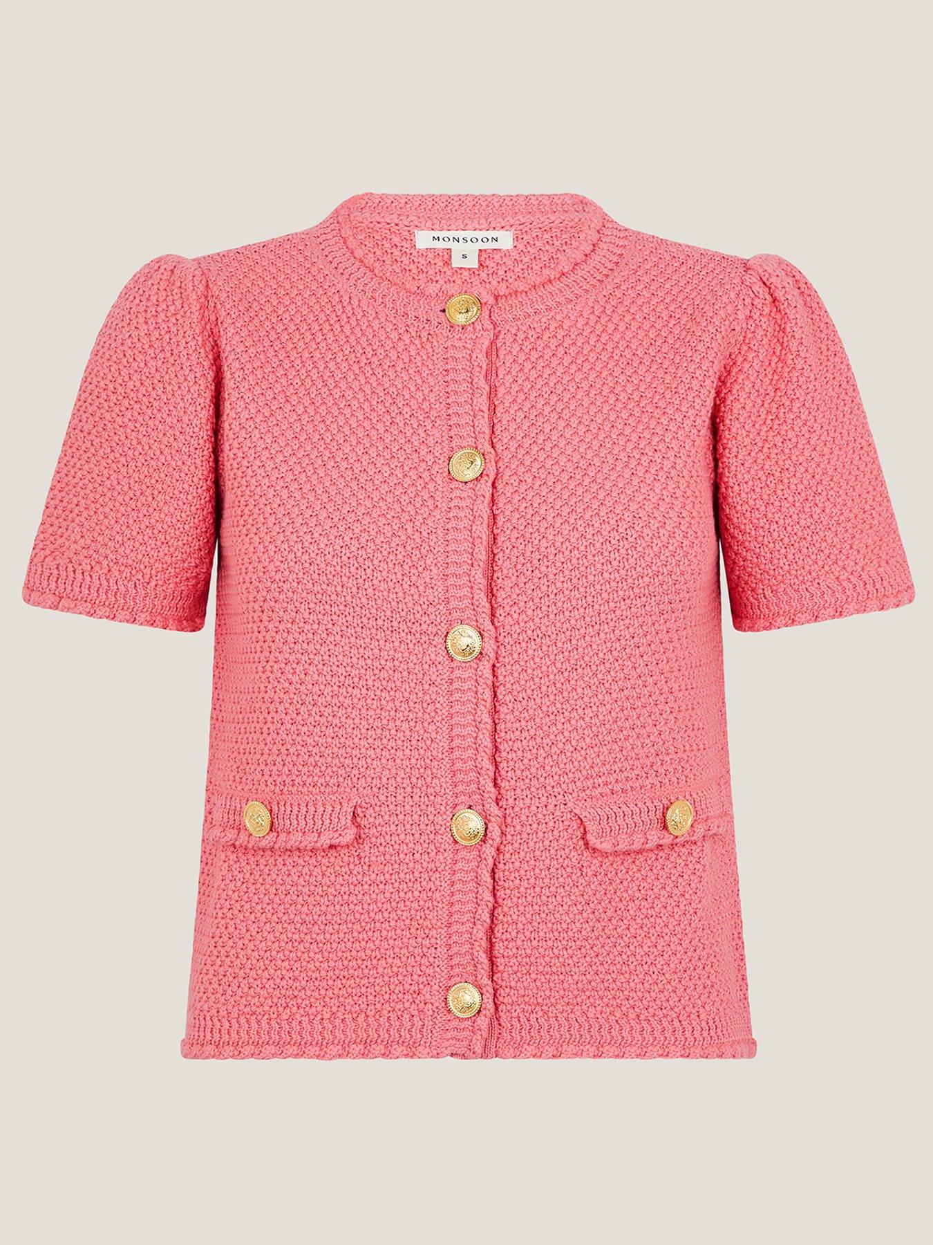 Image 3 of 5 of Monsoon Sami Stitch Cardigan - Pink