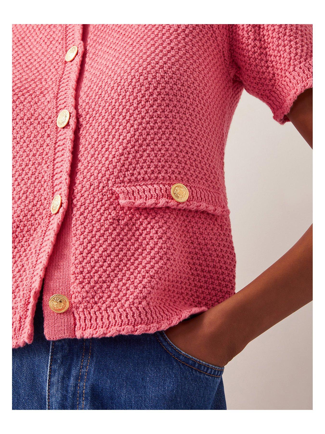 Image 5 of 5 of Monsoon Sami Stitch Cardigan - Pink