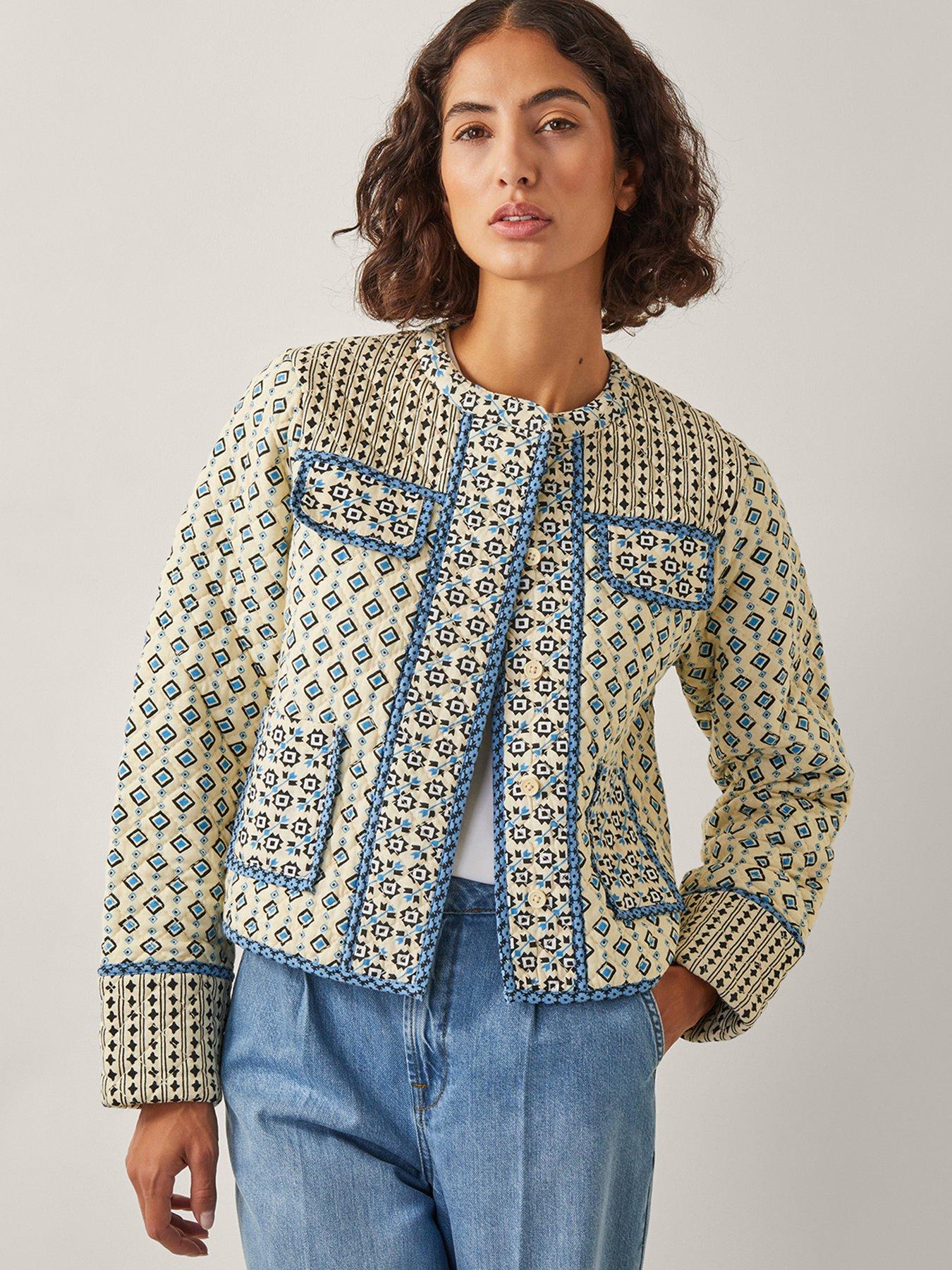 undefined Judy Geo Quilt Jacket - Ivory